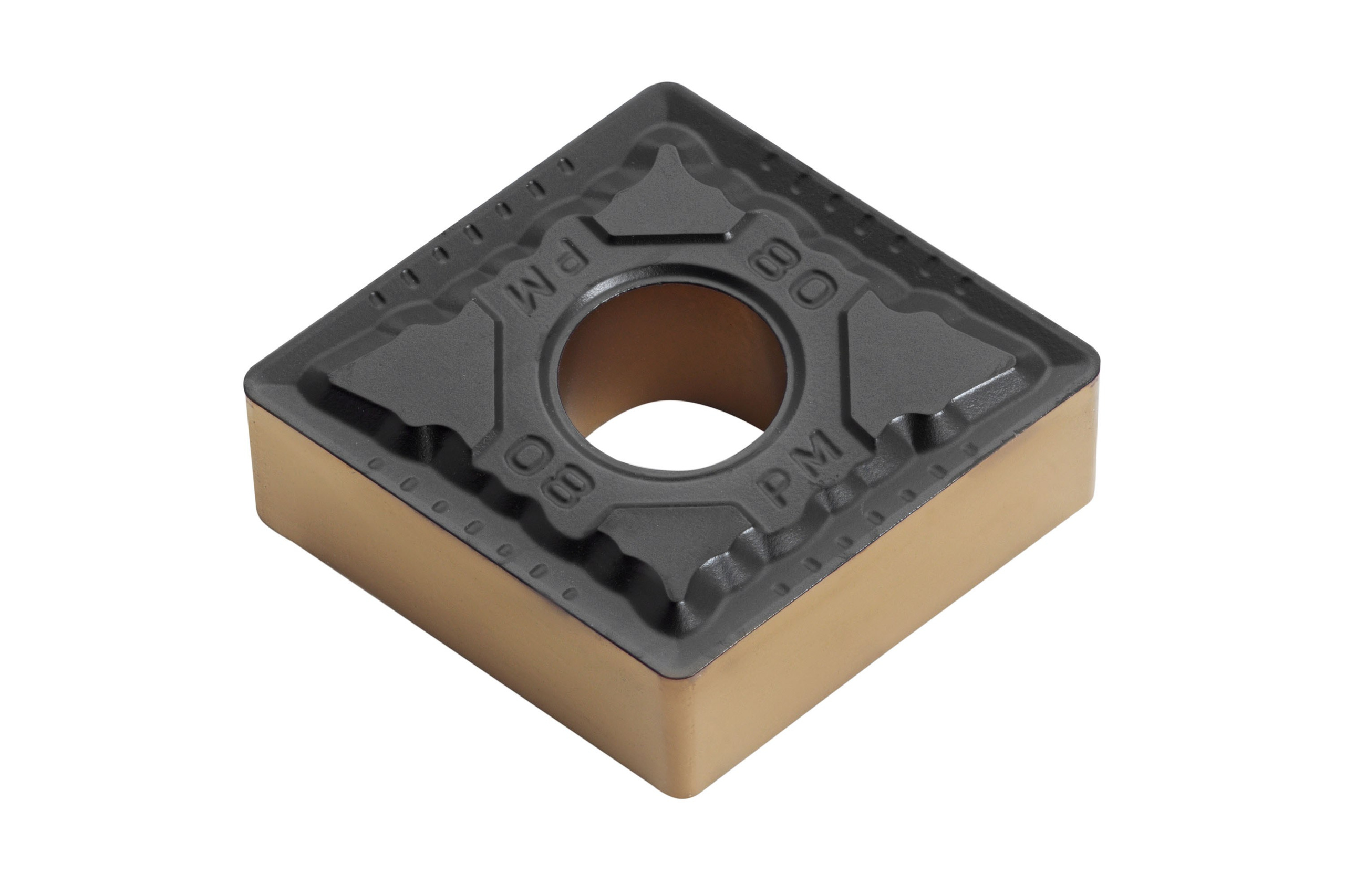 Детальное фото ромбической пластины для токарной обработки. Макрофото со стекингом.