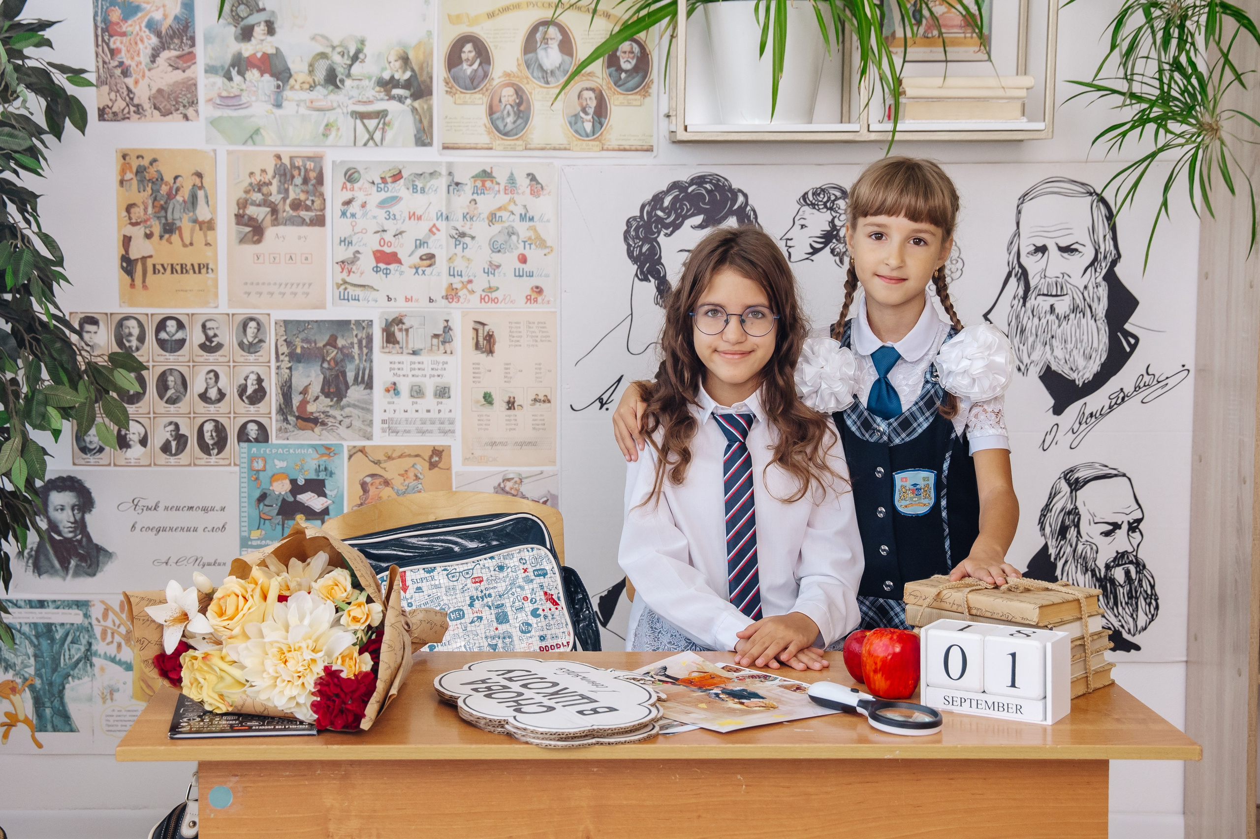 1 Сентября фотосессия Даши и Влада. Фотограф Воронеж, фотосъемка свадеб, детских садов, фотоальбомы