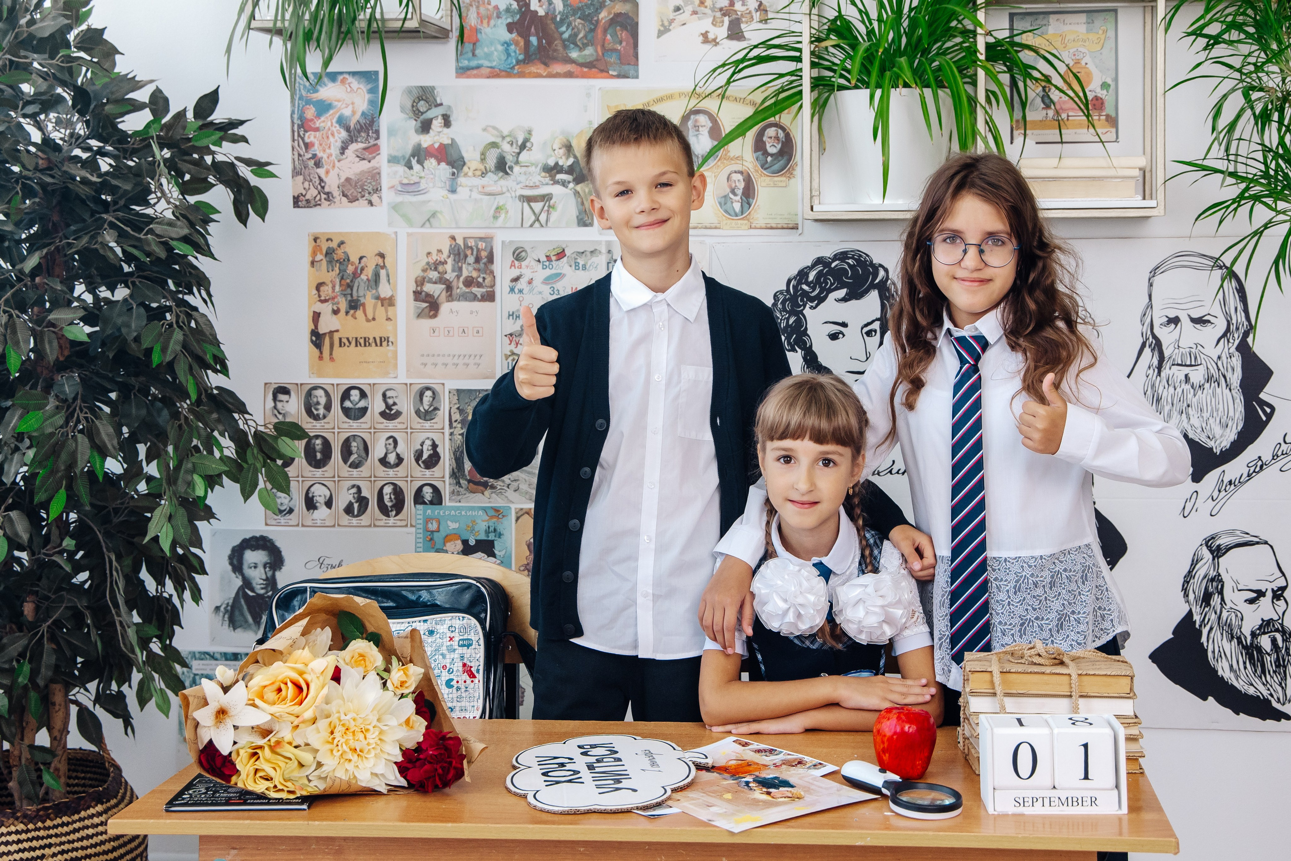 1 Сентября фотосессия Даши и Влада. Фотограф Воронеж, фотосъемка свадеб, детских садов, фотоальбомы
