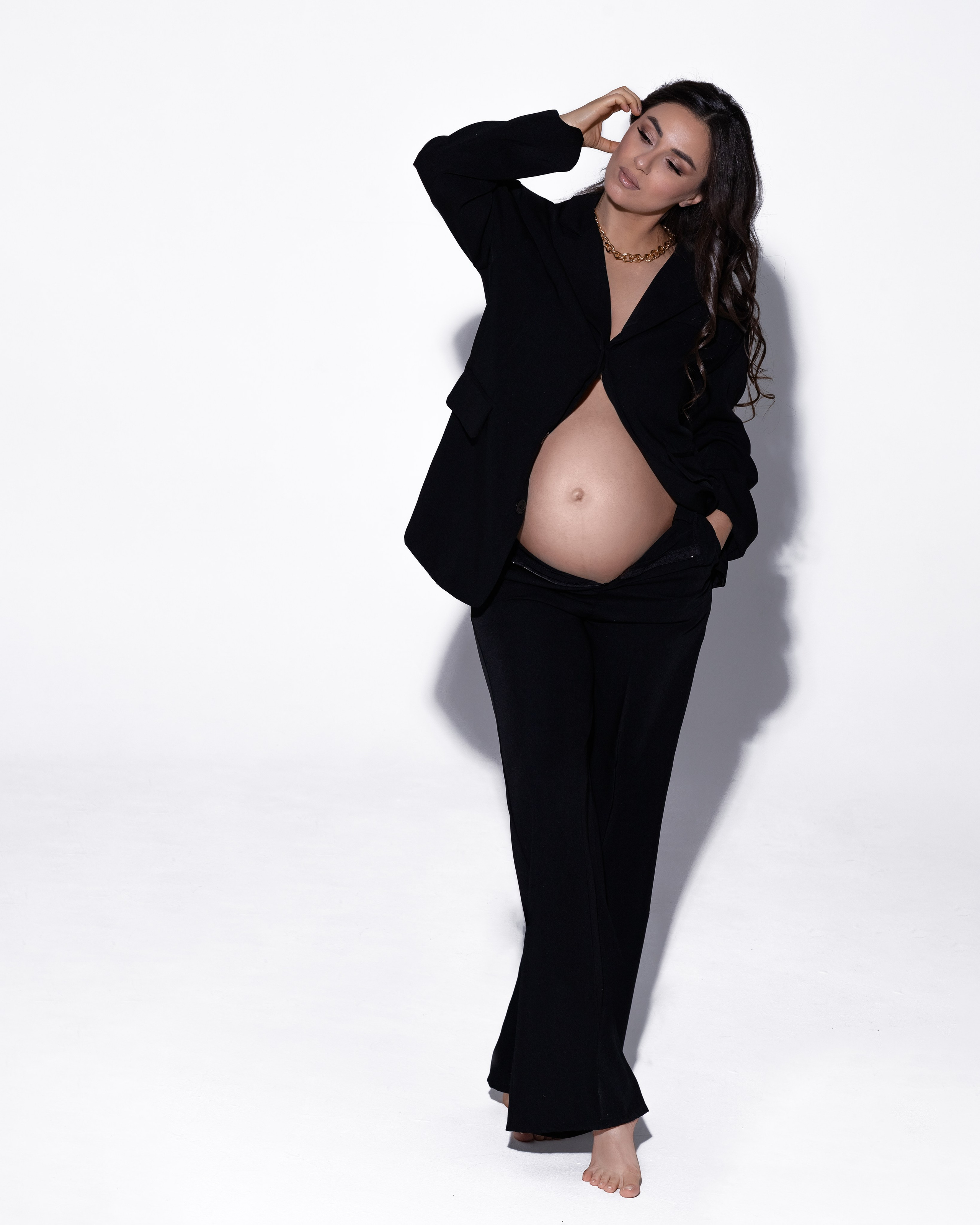 Черный брючный костюм 42-46р-р  подходит на рост до 165