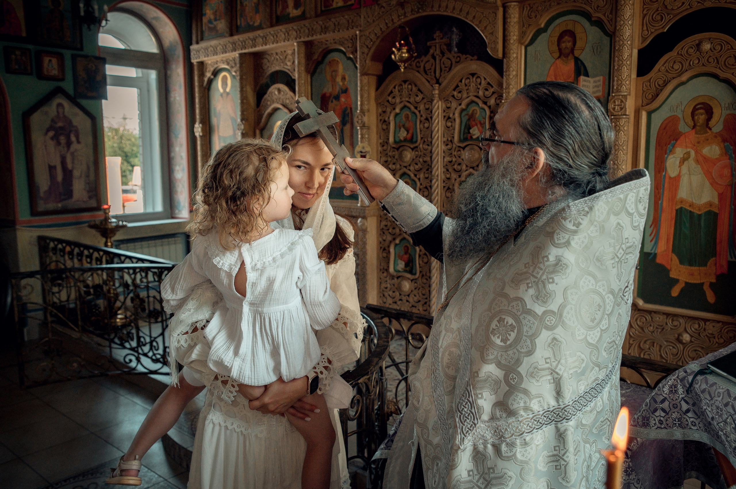 Таинство Крещения Арины, Церковь Всех Святых в Земле Российской г. Волгоград. Церковный, семейный и репортажный фотограф Волгоград, Волжский