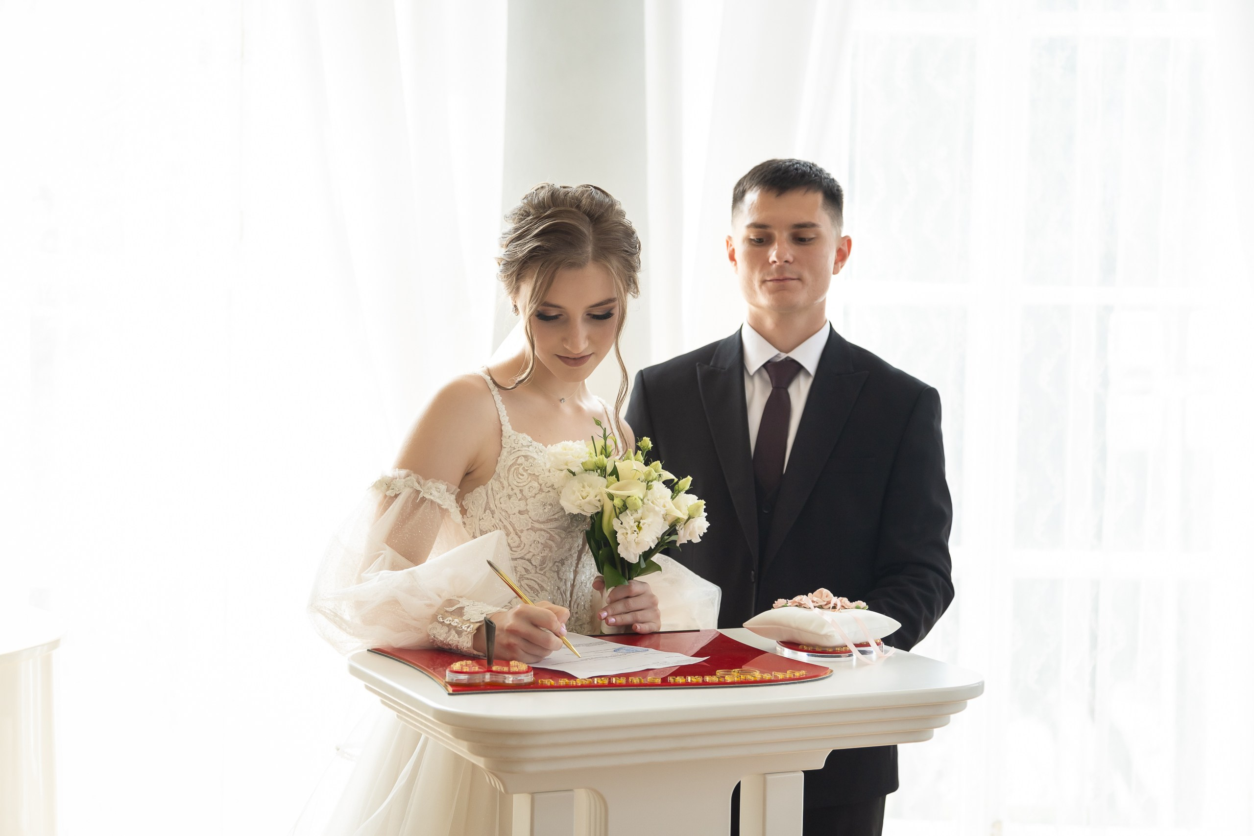 Регистрация брака. Свадебная фотосъёмка в Москве, Туле