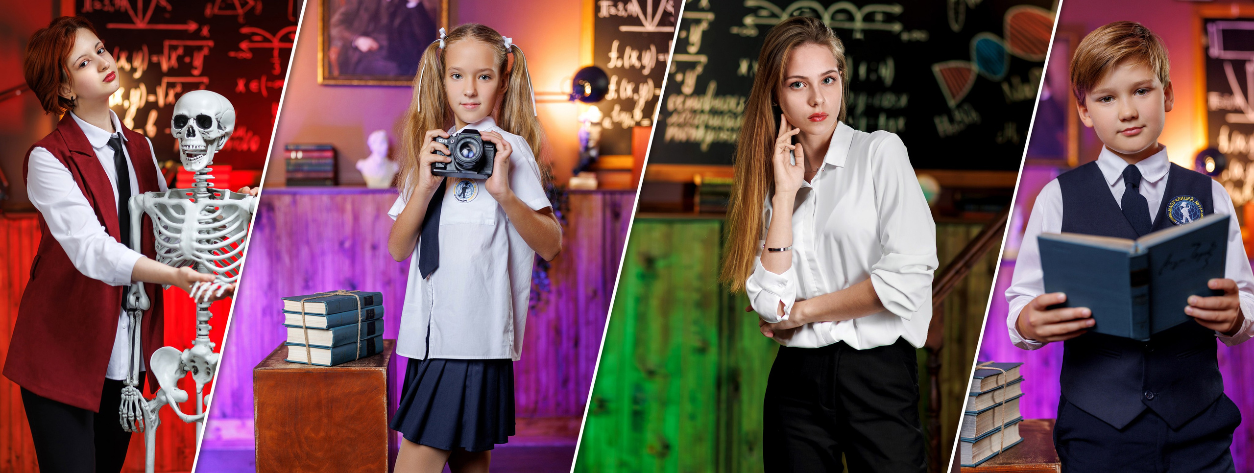 Портрет с цветным светом. Правильный Выпускной Альбом