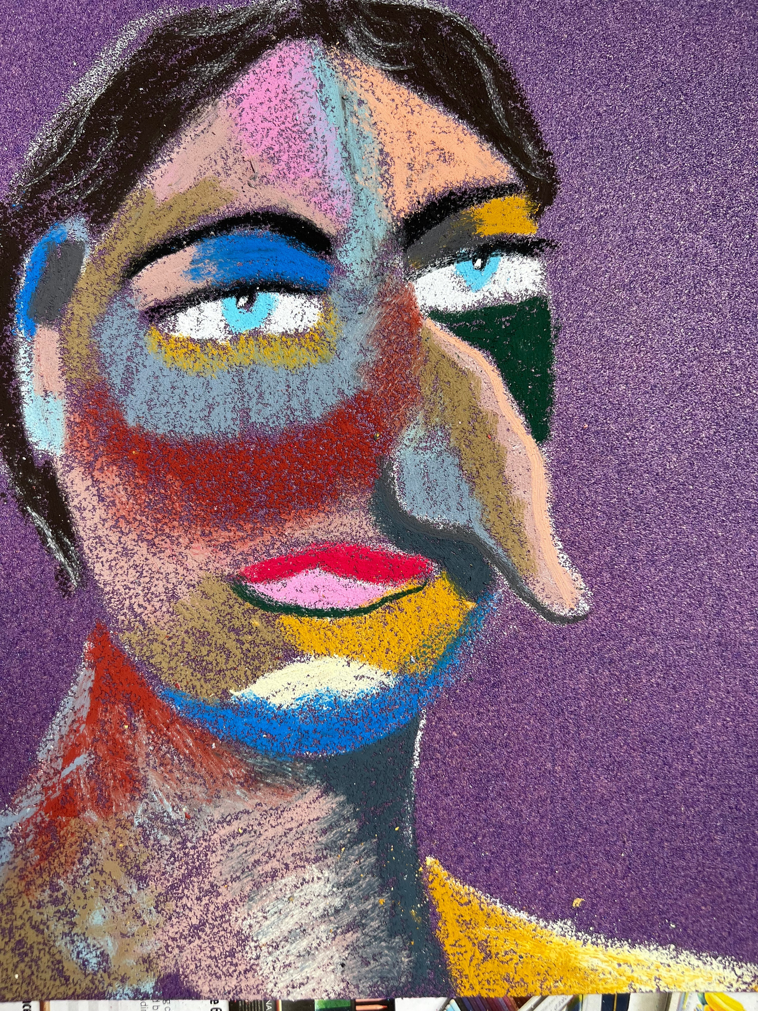 Smart Medium: Oil pastel, sandpaper Size: 28 x 23 cm