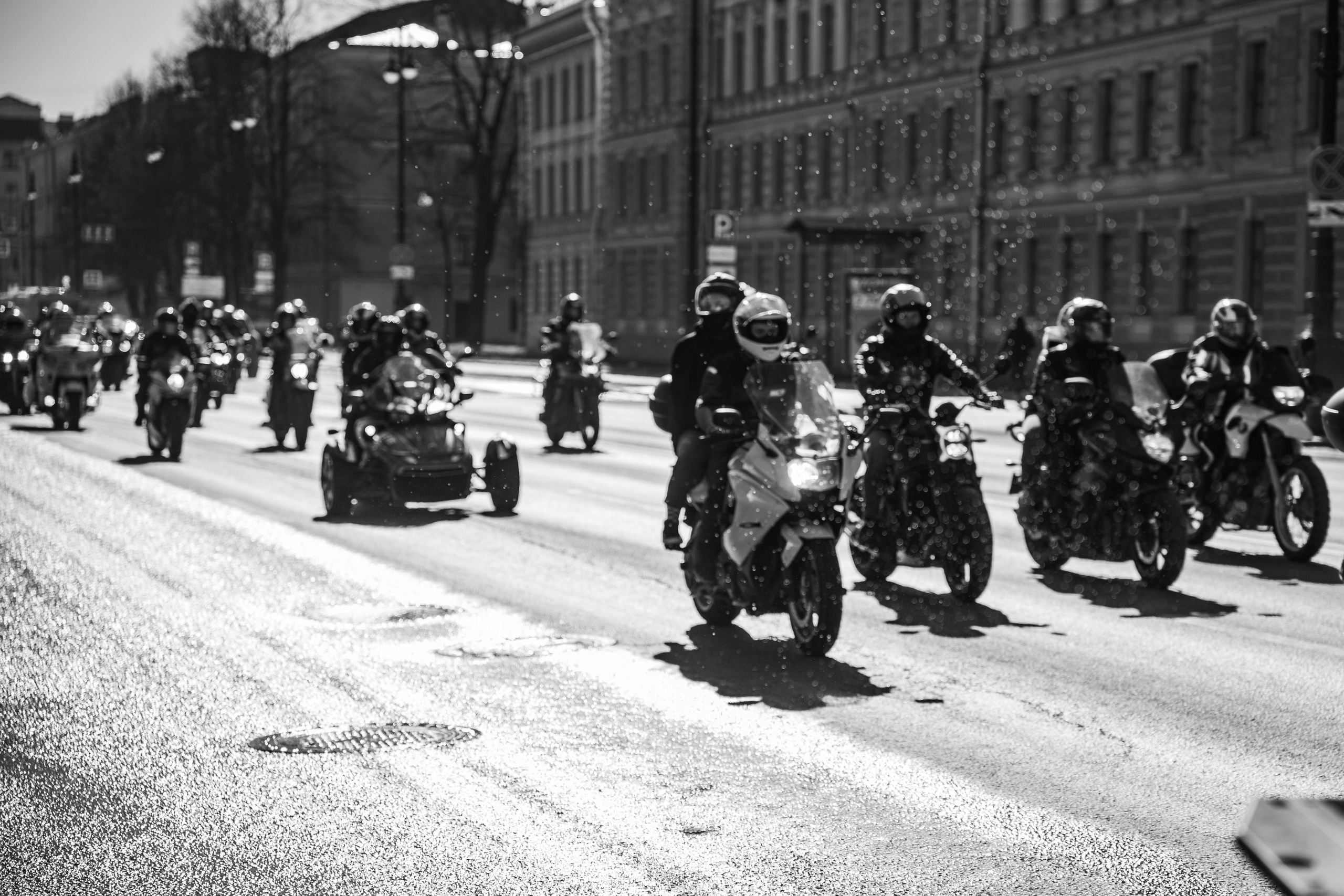 Весенний прохват мотоклуба Normans Riders MC. Концертный и репортажный фотограф в Санкт-Петербурге Слава Пахомов