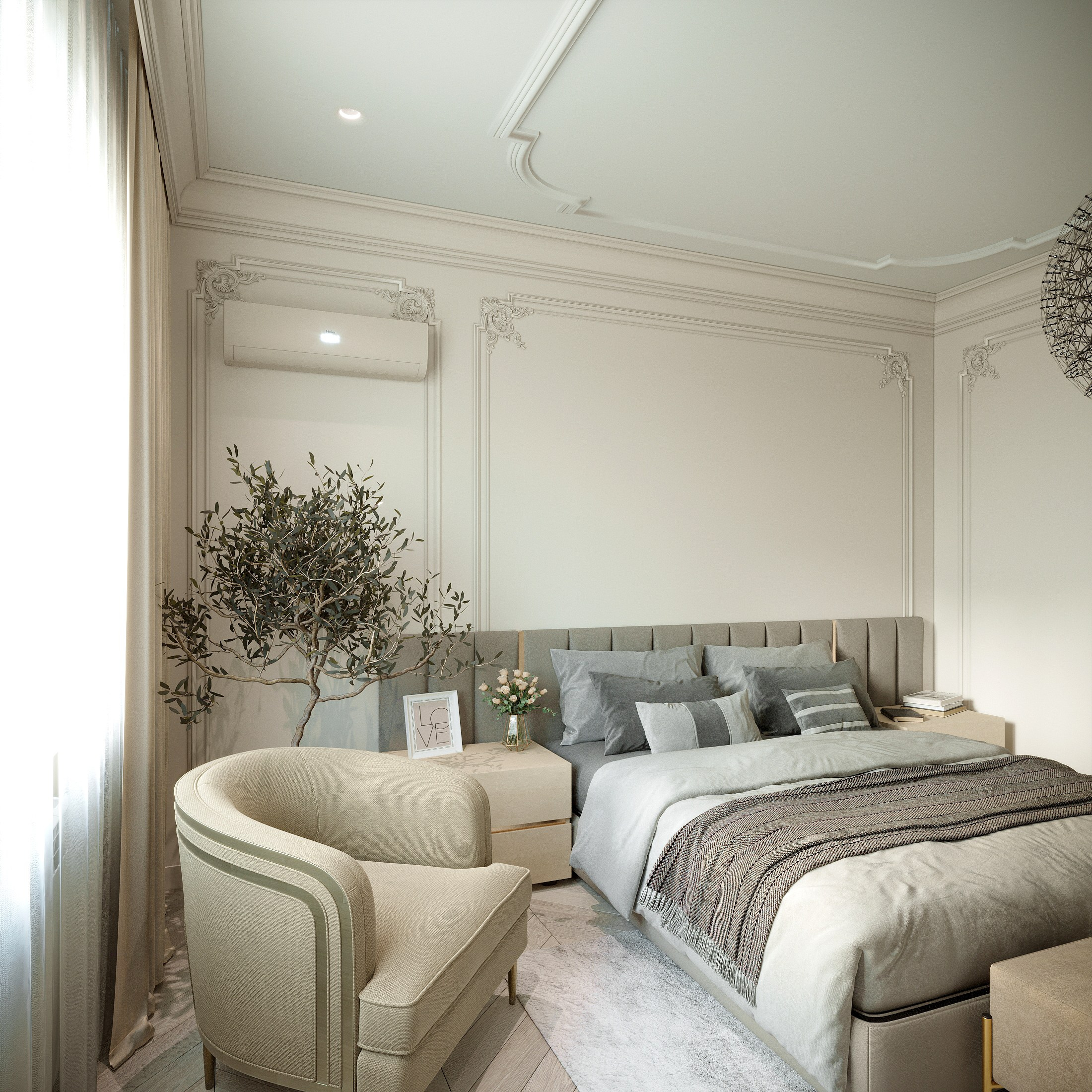 Two-Story House Interior Design — Modern Elegance with Classic Touches. 3D INTERIOR AND ARCHITECTURE VISUALIZATION