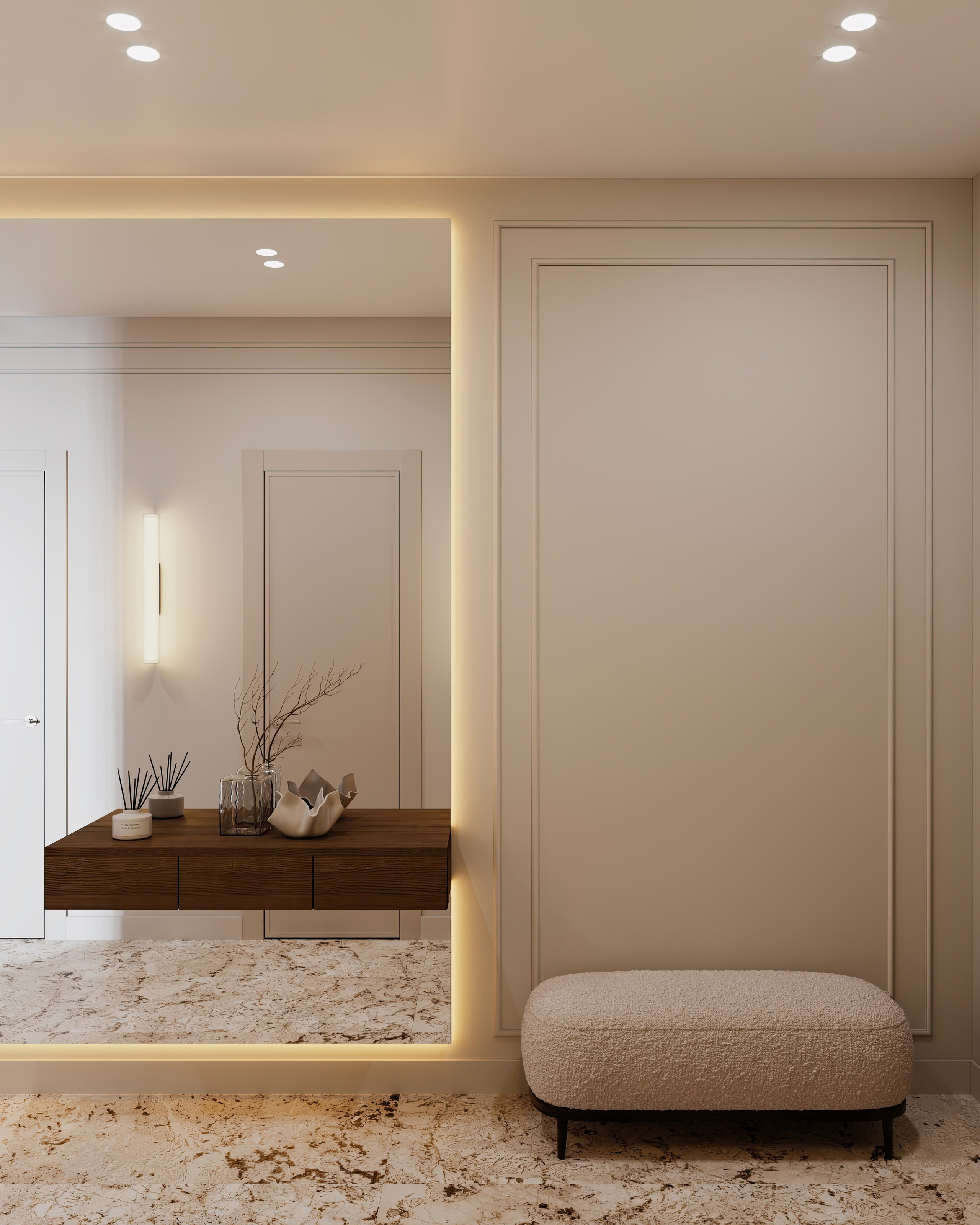 Полянка кухня-гостиная-прихожая-коридор. Визуализатор Векшина Елена