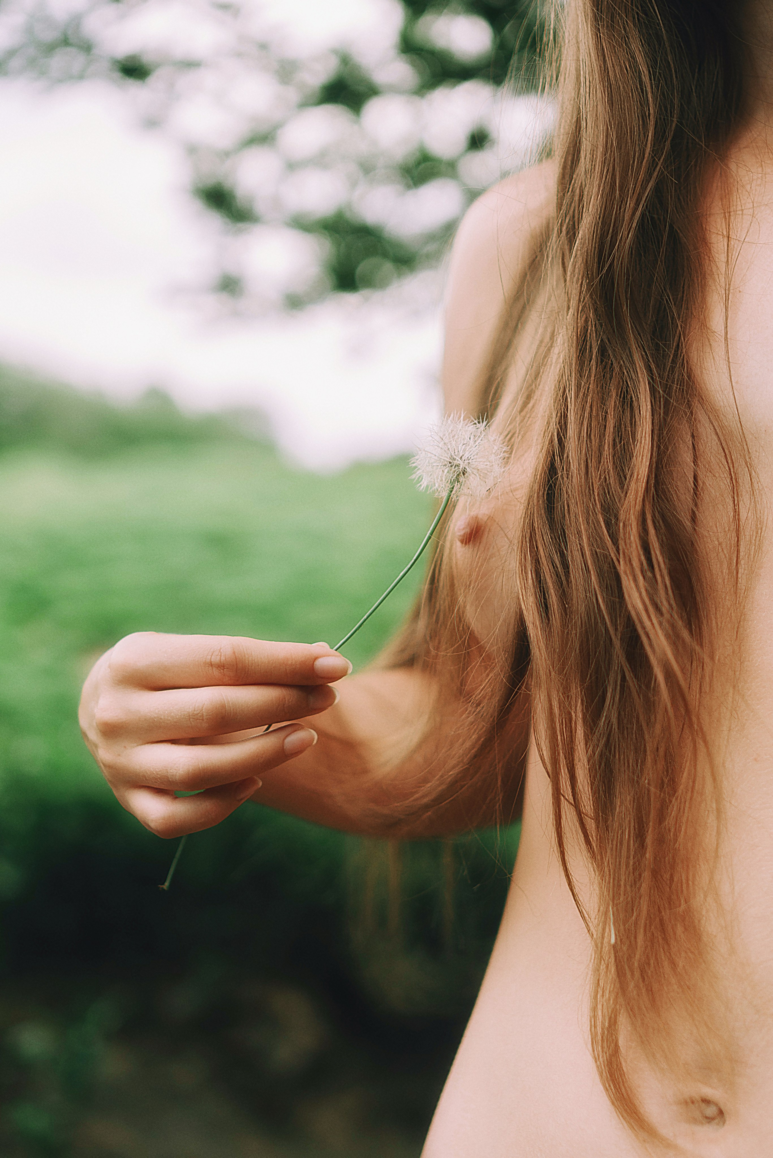 деликатный ню-портрет среди цветов