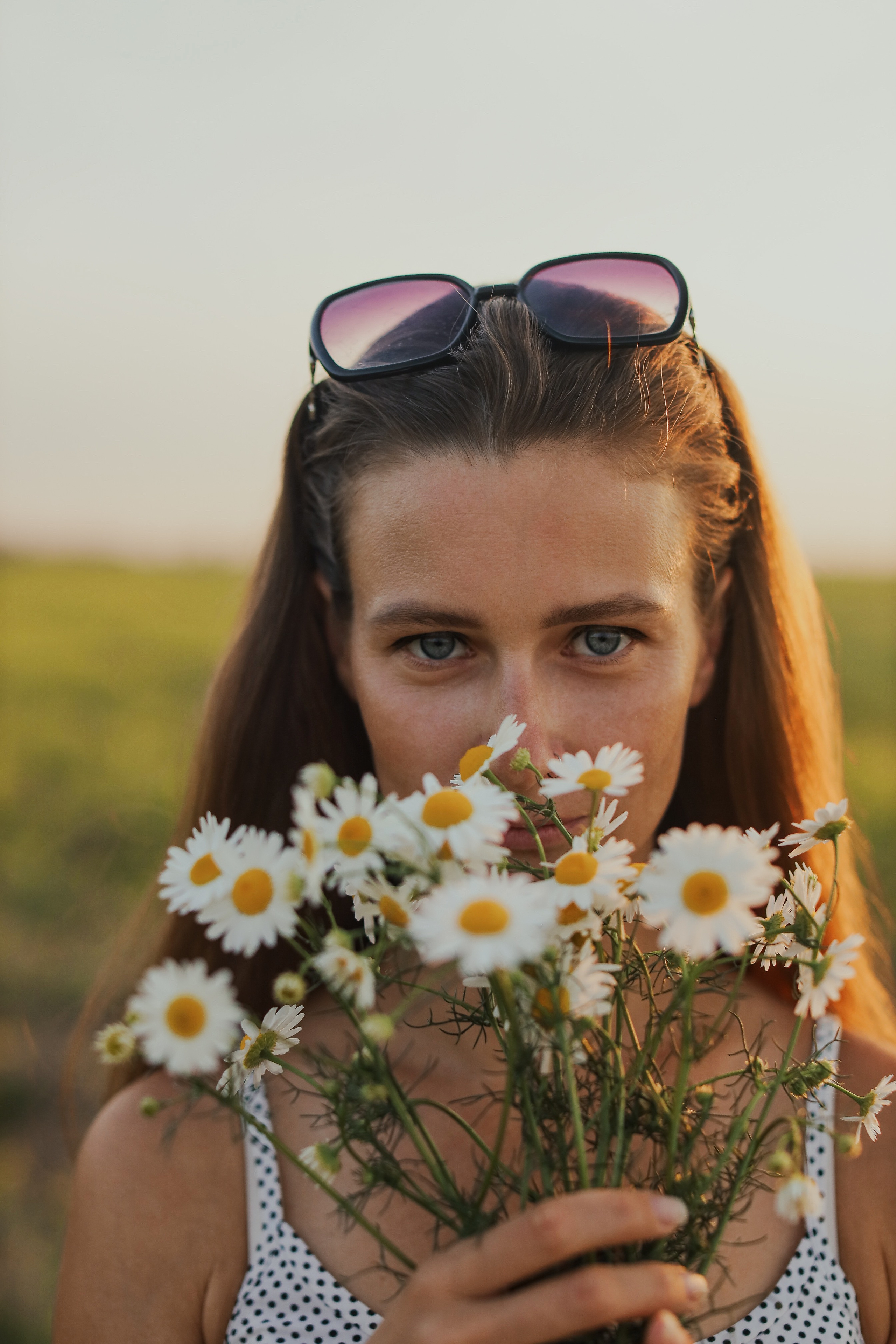 В поле на закате. Фотограф Анастасия Пинчук