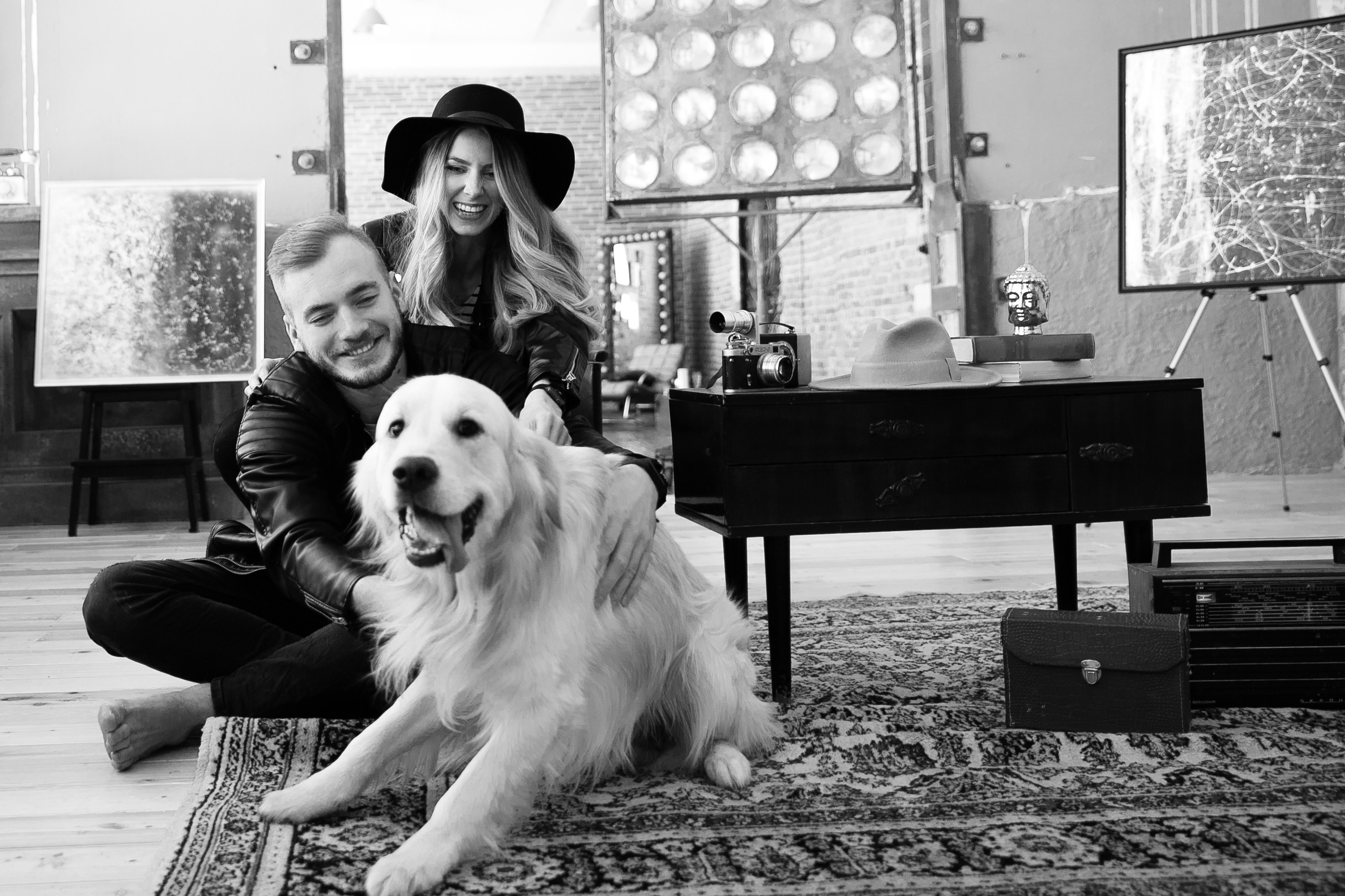 Love story с собакой в студии. Саша Потапкин Фотограф. Сочи, Екатеринбург, Москва