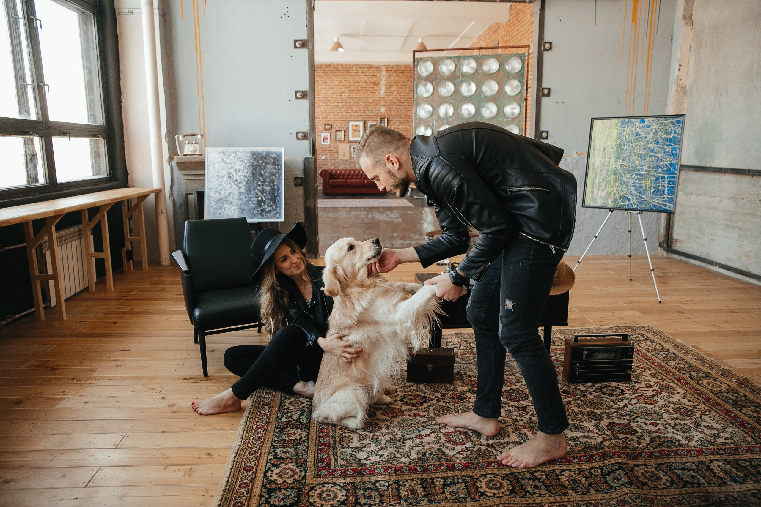 Love story с собакой в студии. Саша Потапкин Фотограф. Сочи, Екатеринбург, Москва