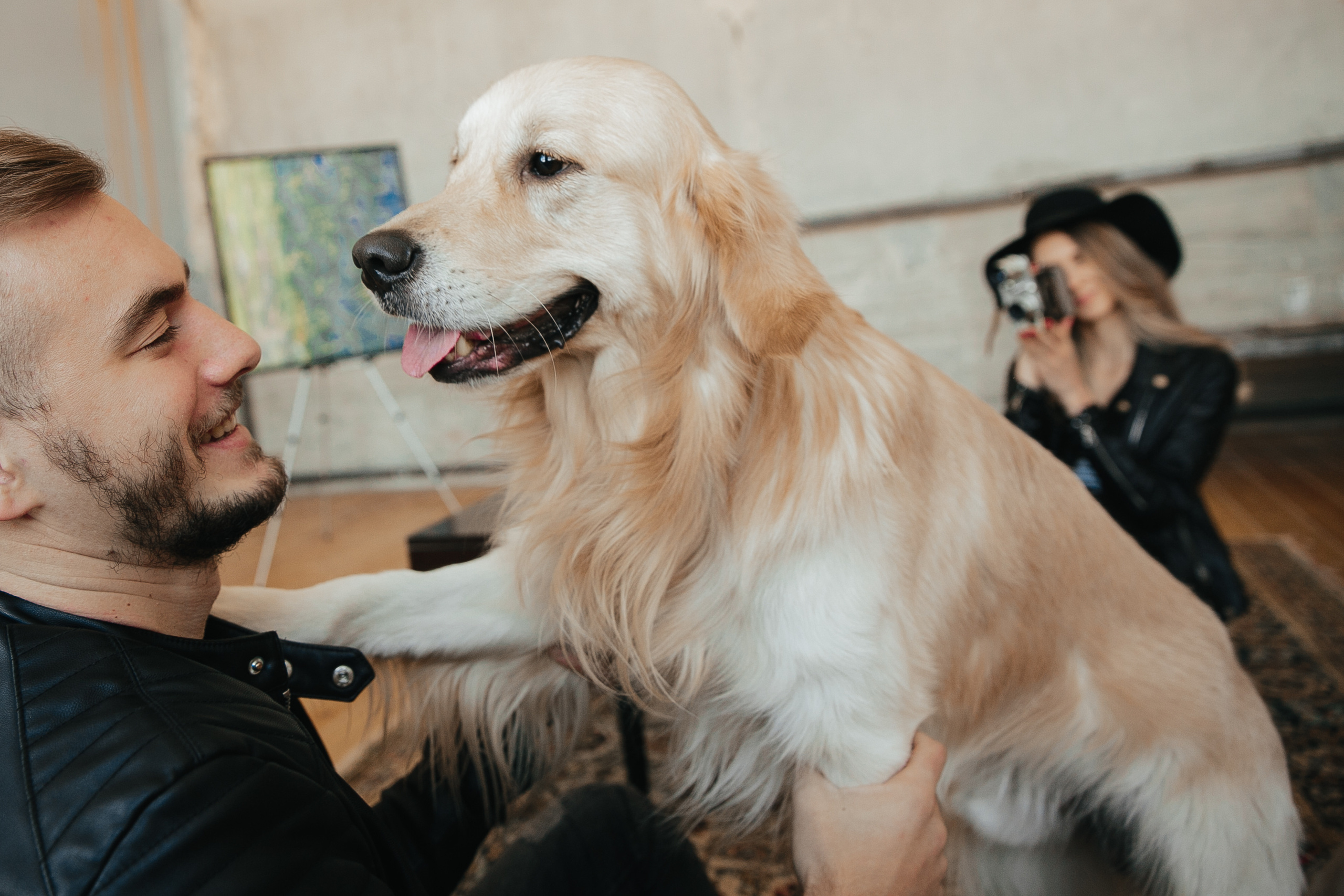 Love story с собакой в студии. Саша Потапкин Фотограф. Сочи, Екатеринбург, Москва