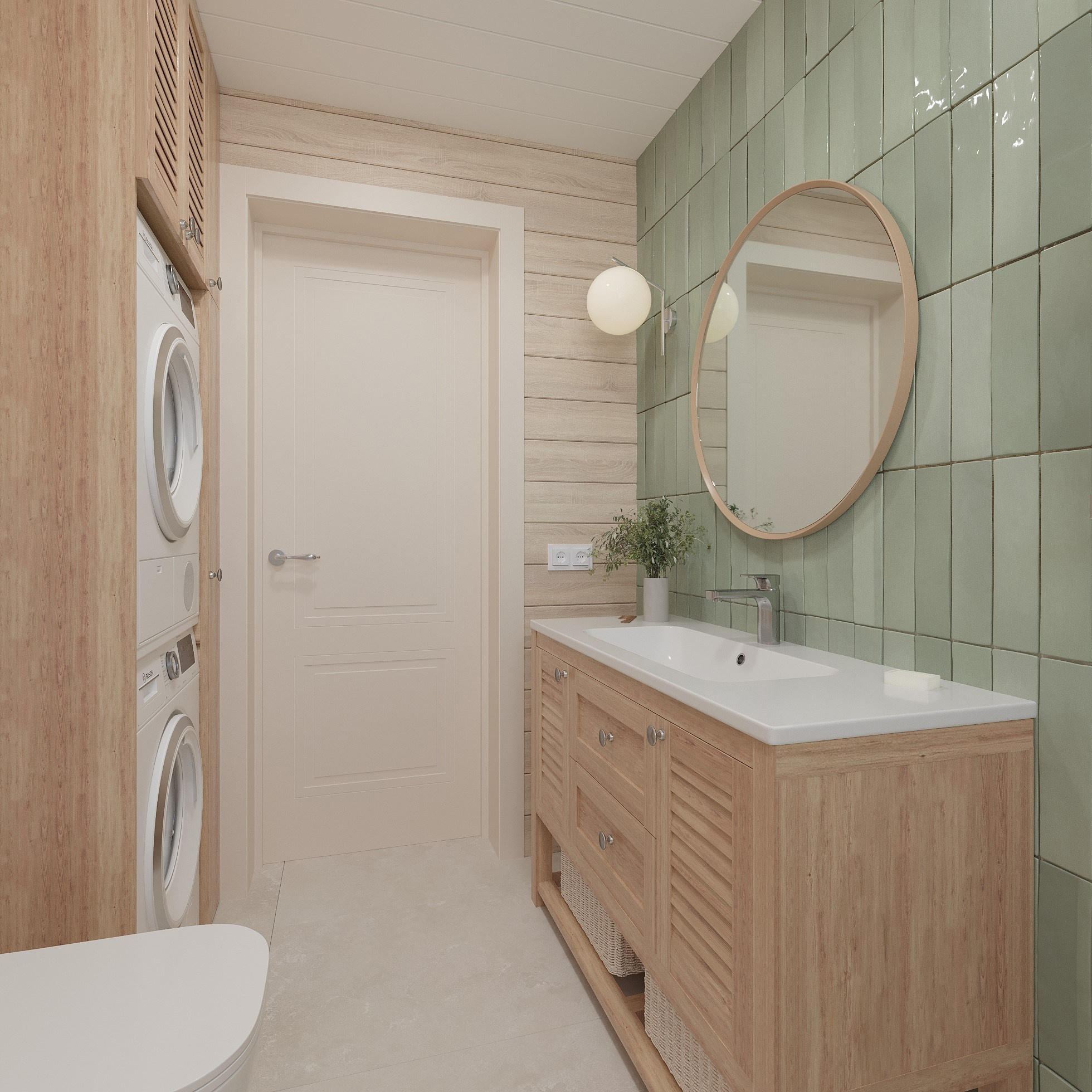 Дом из бруса в стиле джапанди с. Прохладное. Дизайн интерьера / Дизайн-проект / Лебедь Юлия