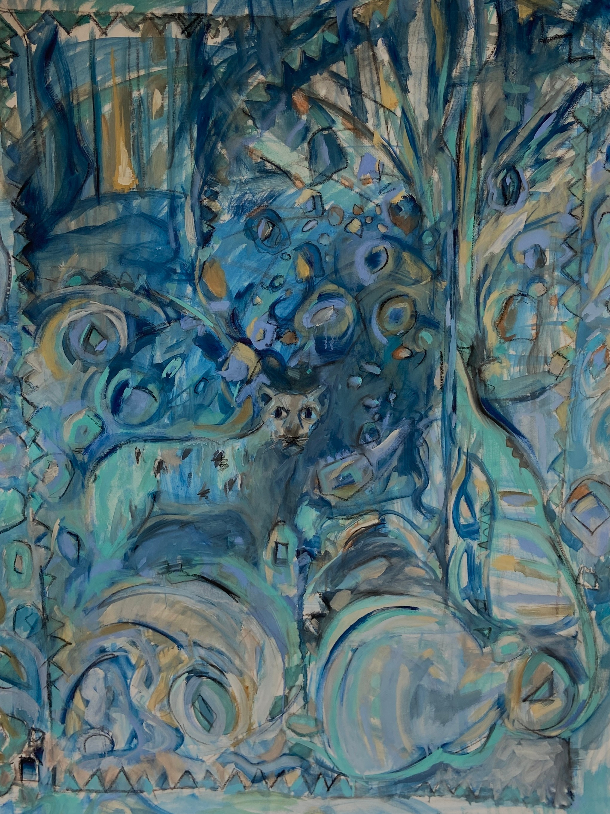 Голубой ковер. Холст, масло. 215х135. 2025