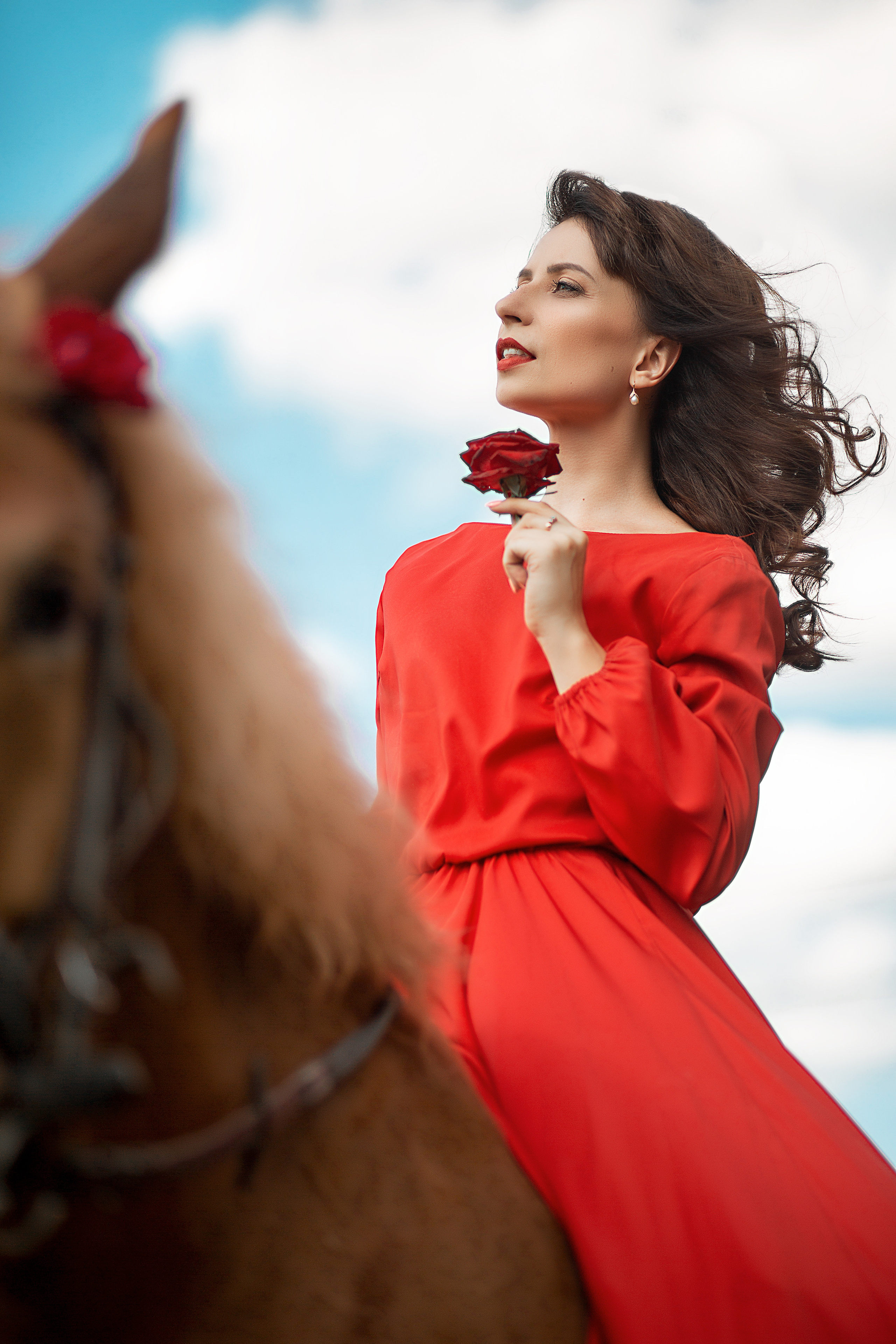 Юля и Радуга (фотодень). Фотосессия с лошадьми в Нижнем Новгороде