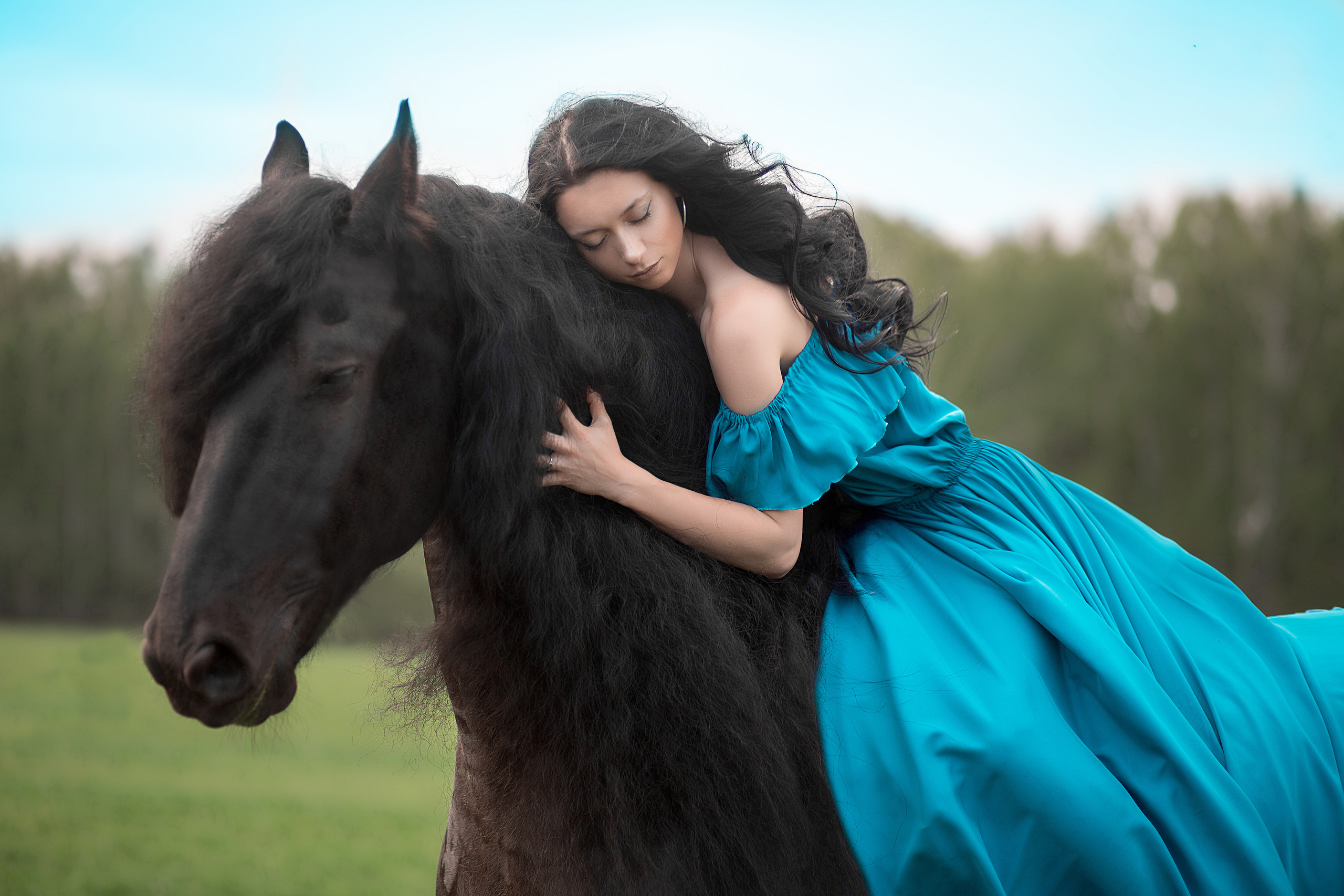 Надя и Доменик (КСК Курцево). Фотосессия с лошадьми в Нижнем Новгороде