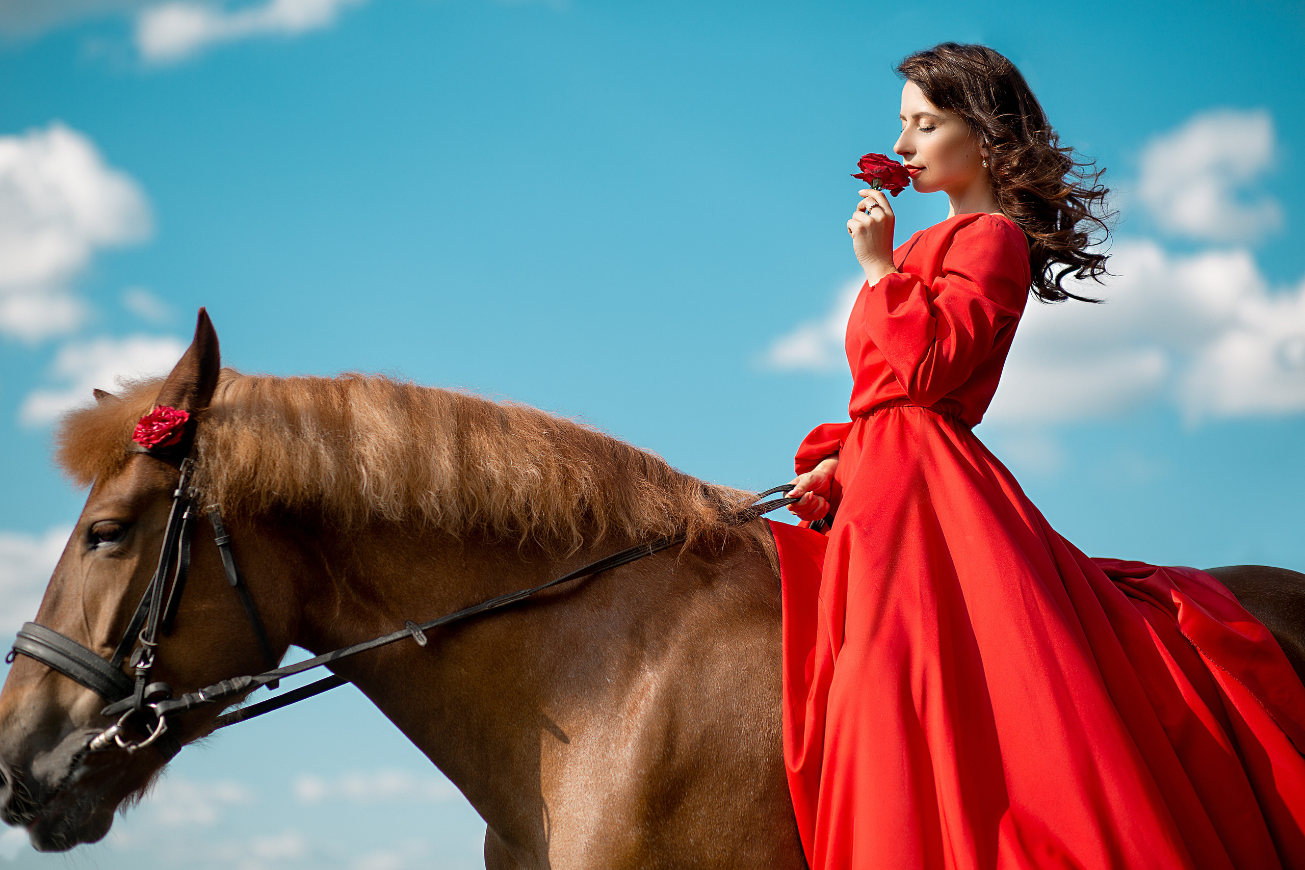 Юля и Радуга (фотодень). Фотосессия с лошадьми в Нижнем Новгороде