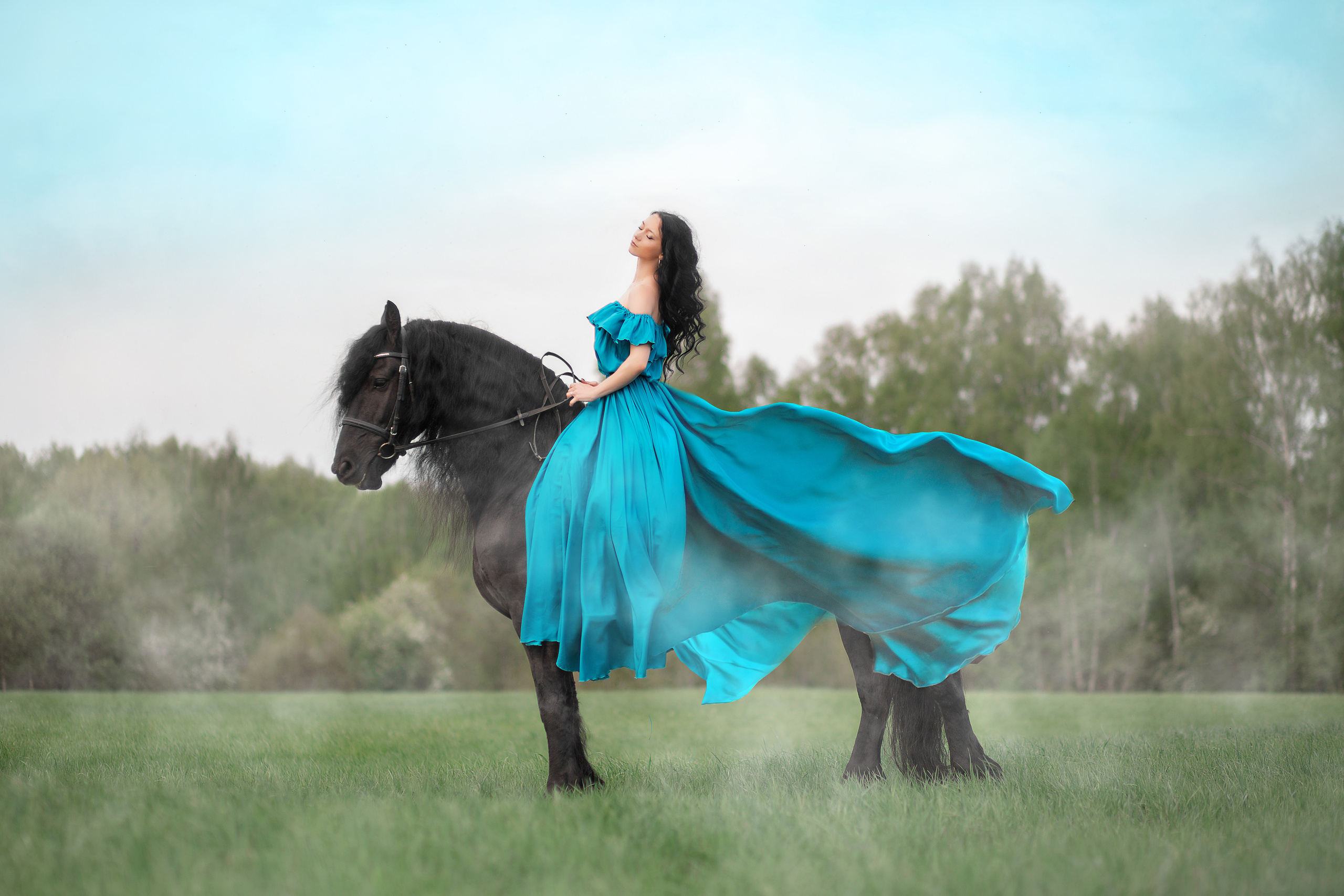 Надя и Доменик (КСК Курцево). Фотосессия с лошадьми в Нижнем Новгороде