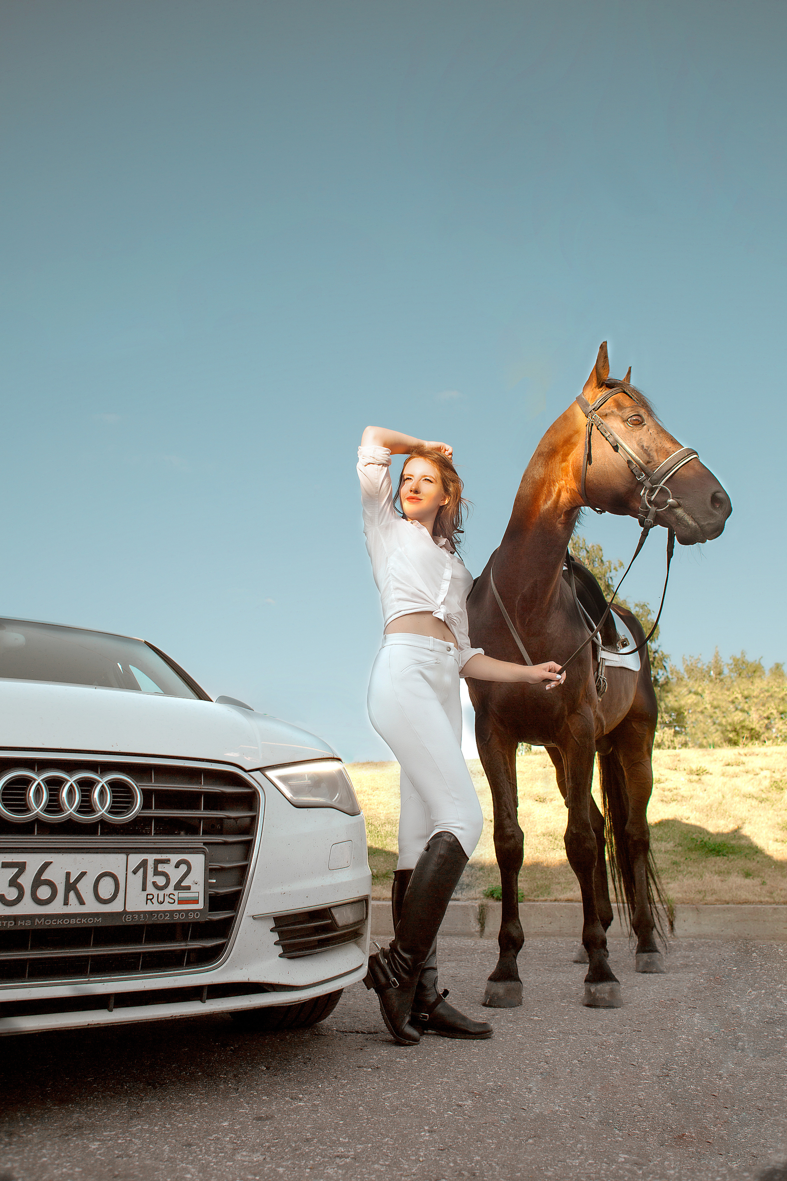 Ирина и Шенкель). Фотосессия с лошадьми в Нижнем Новгороде