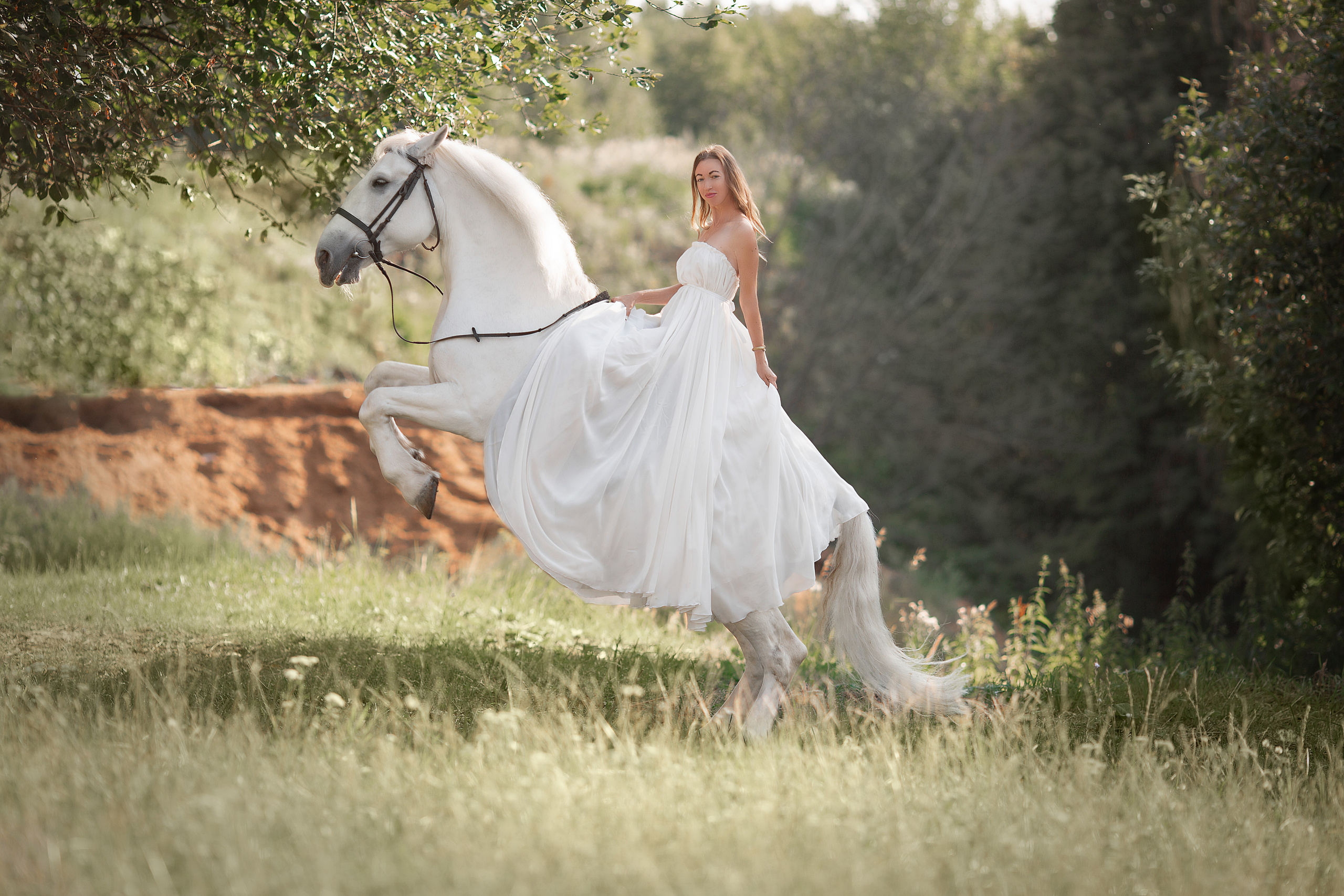 Ольга и Воробушек. Фотосессия с лошадьми в Нижнем Новгороде