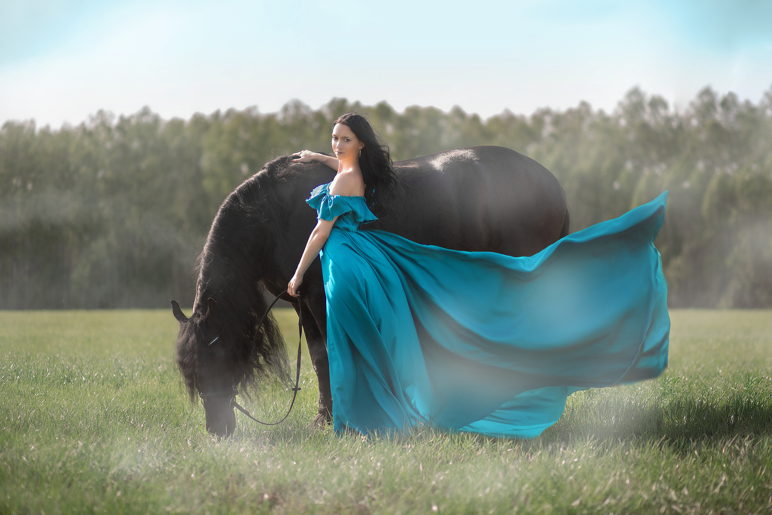 Надя и Доменик (КСК Курцево). Фотосессия с лошадьми в Нижнем Новгороде