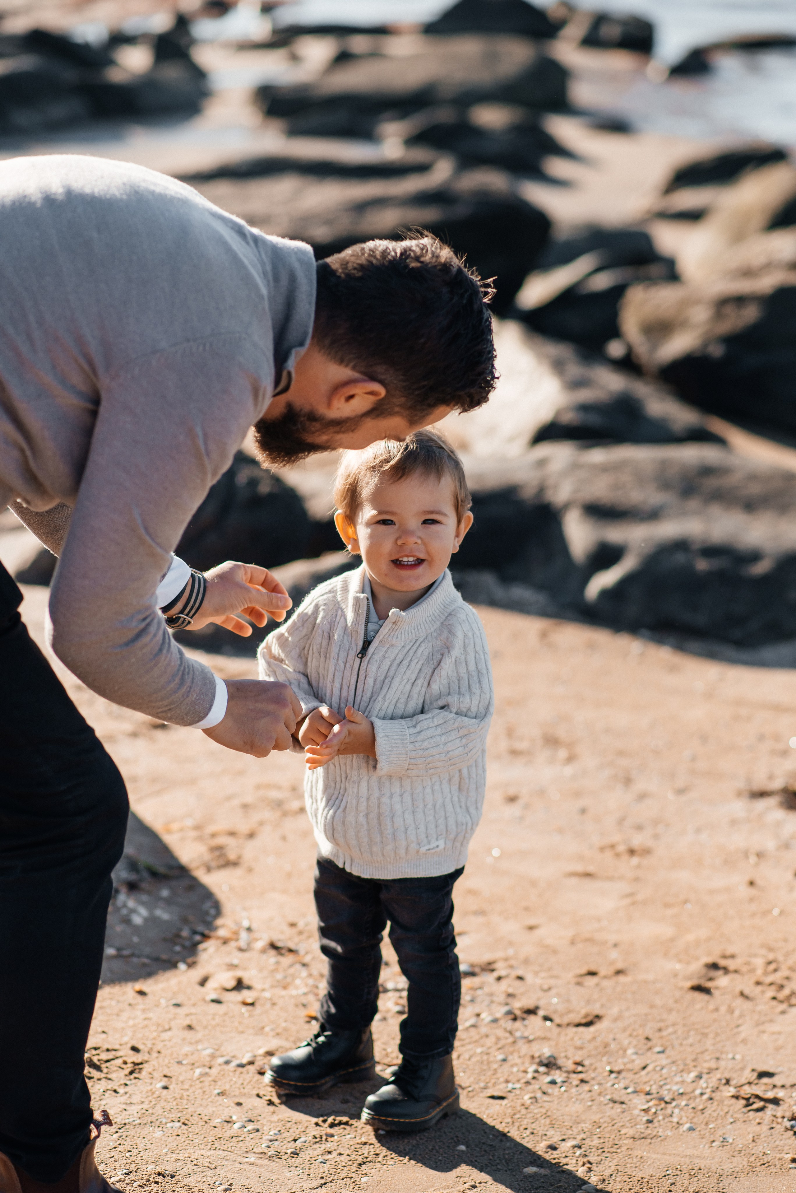 Gravidfotografering med hav och sand i Tylösand