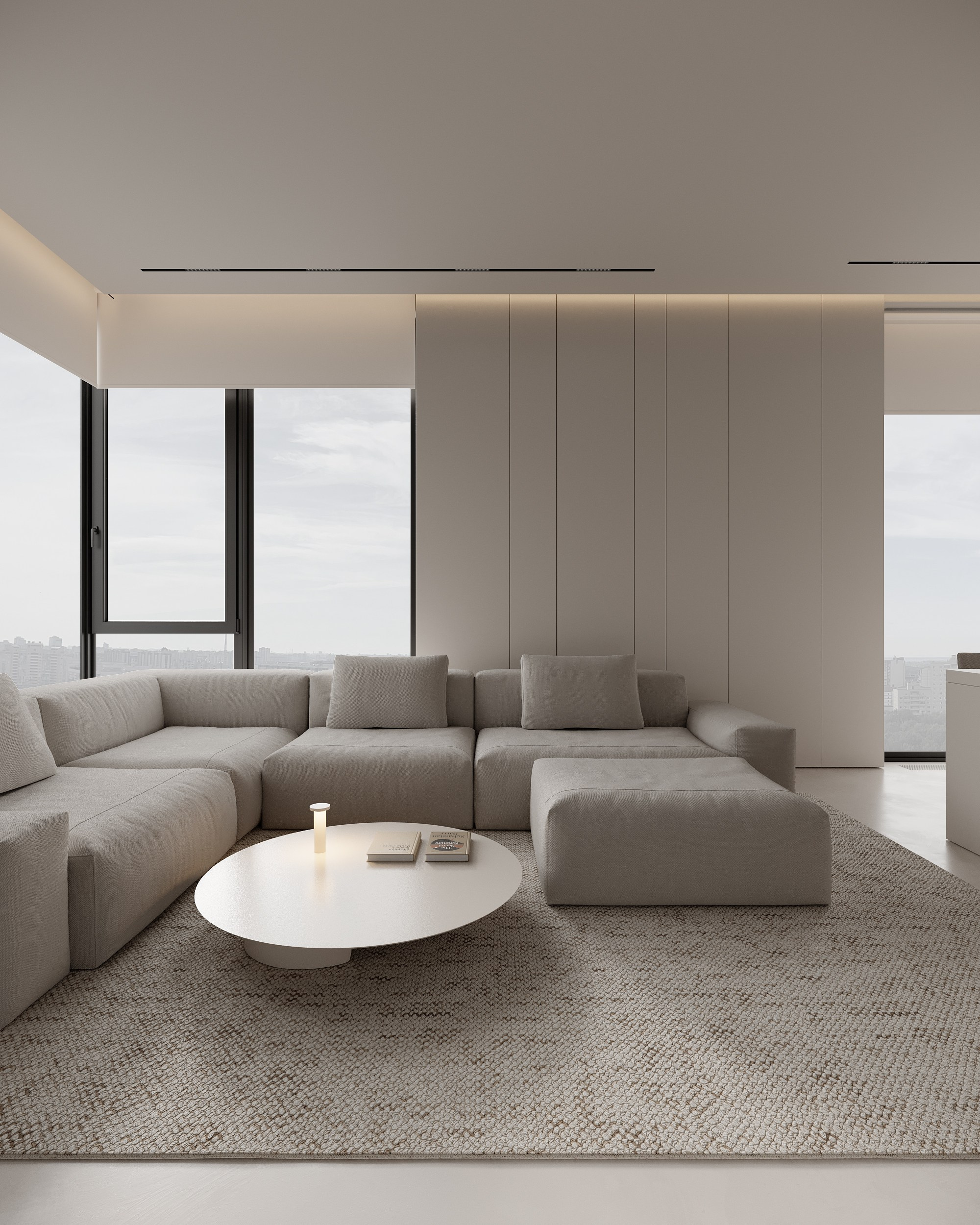 Монохромный интерьер просторной квартиры в Москве. Дизайн интерьера Санкт-Петербург | Москва | Калининград