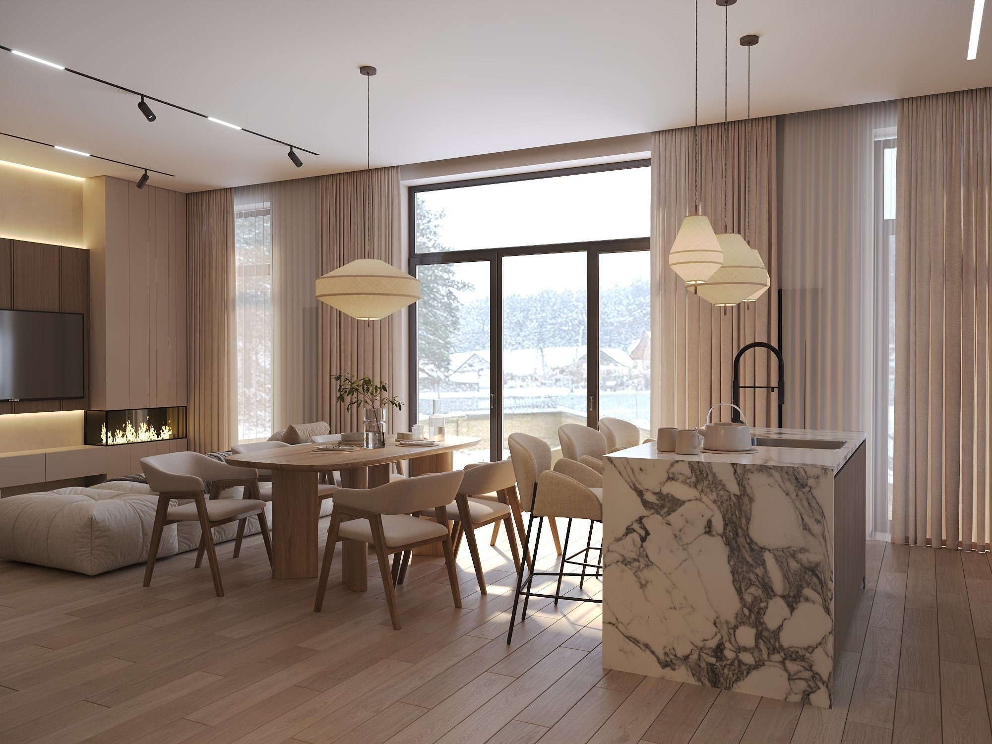 Загородный дом 191,6 м². БК студия дизайна интерьера