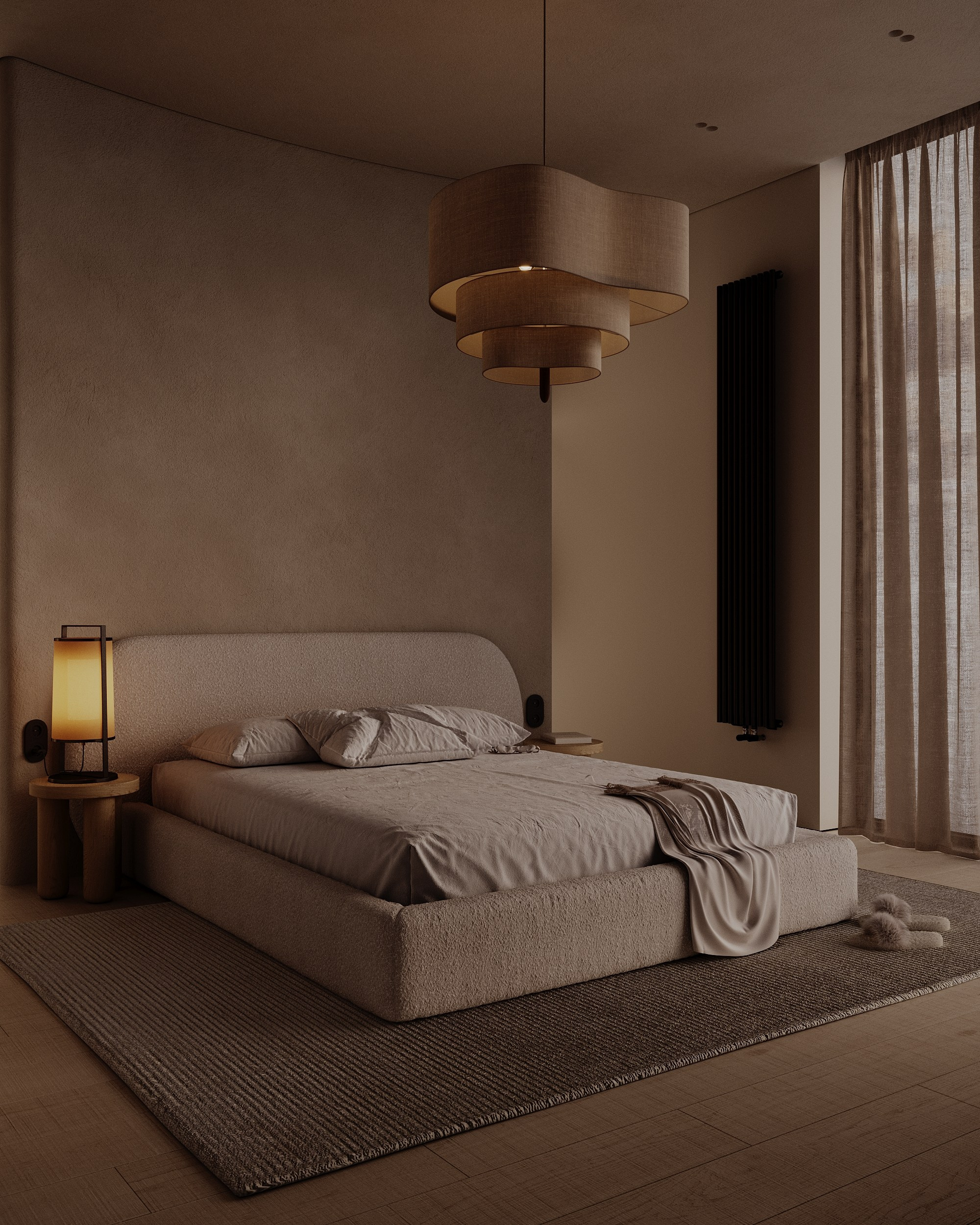 CALM BEDROOM. Interior 3D visualizer Liya Iskevich