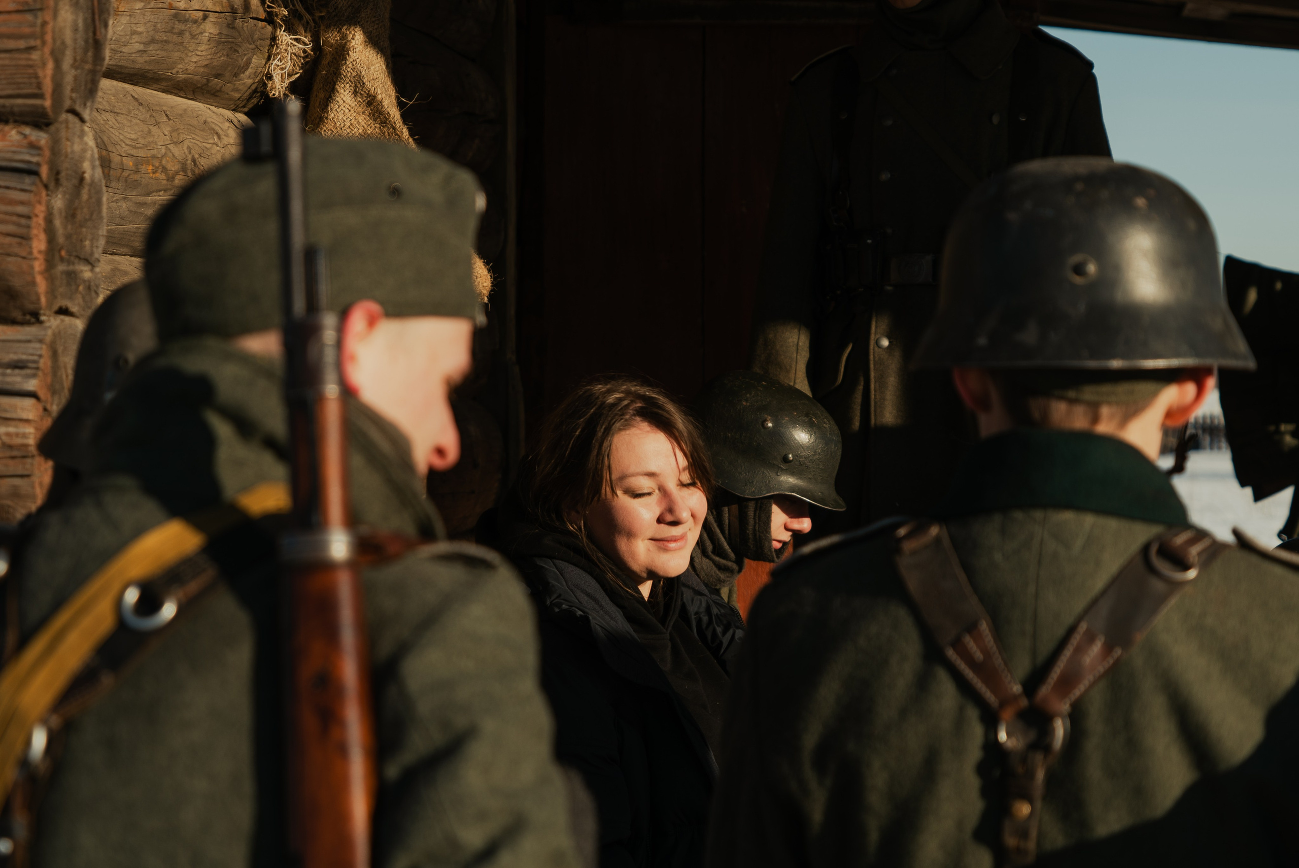 На съемках фильма «Июньская полынь». Мария Колесникова