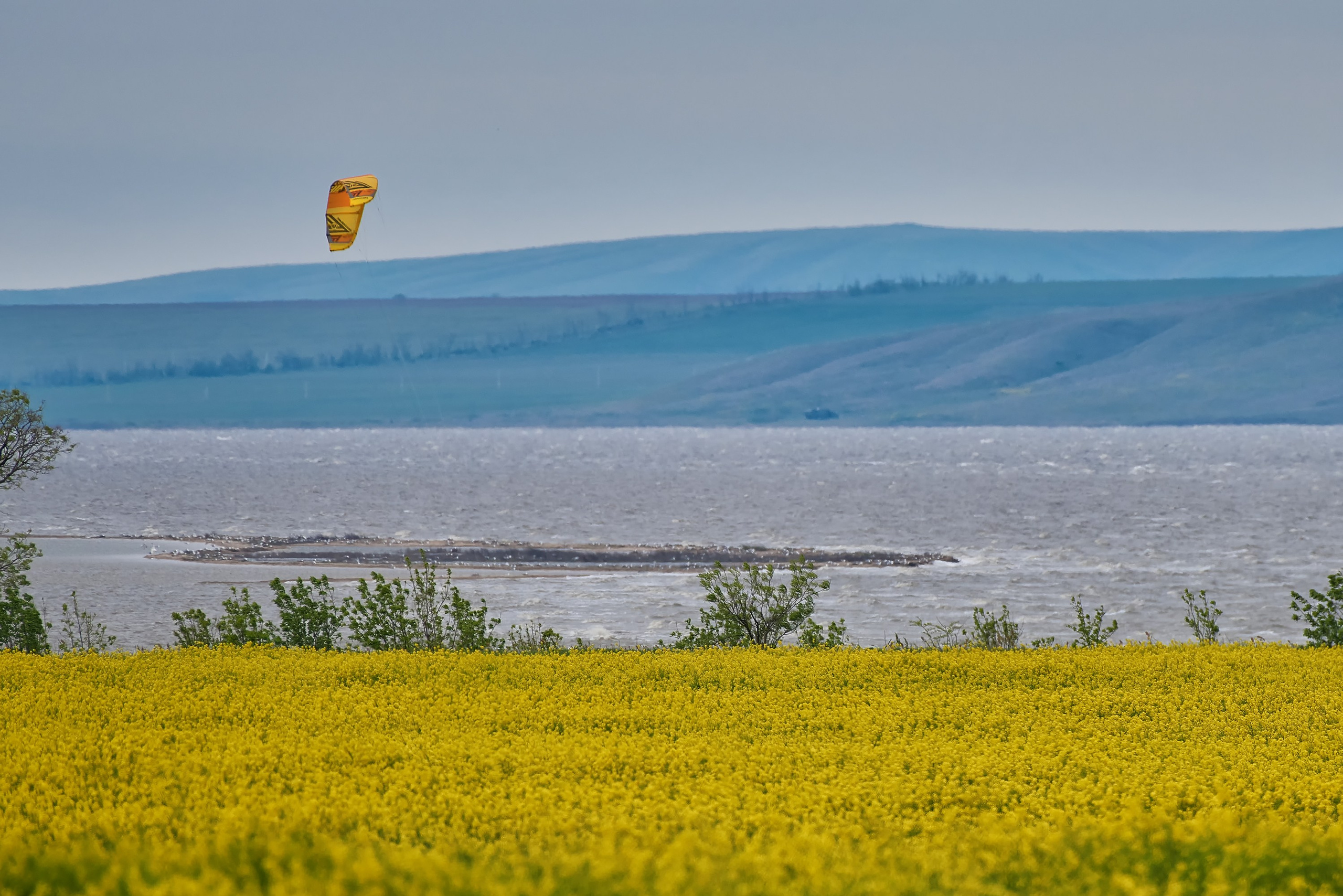 коса Голенькая, станица Благовещенская, Бугазский лиман, кайтинг