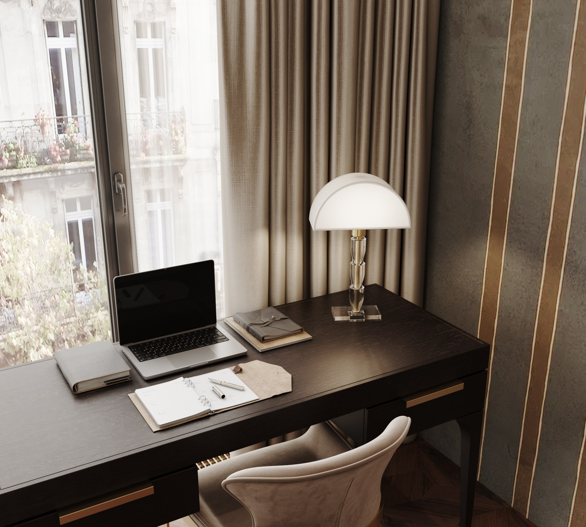 Мастер спальня ЖК Скай. Интерьерная 3D Визуализация