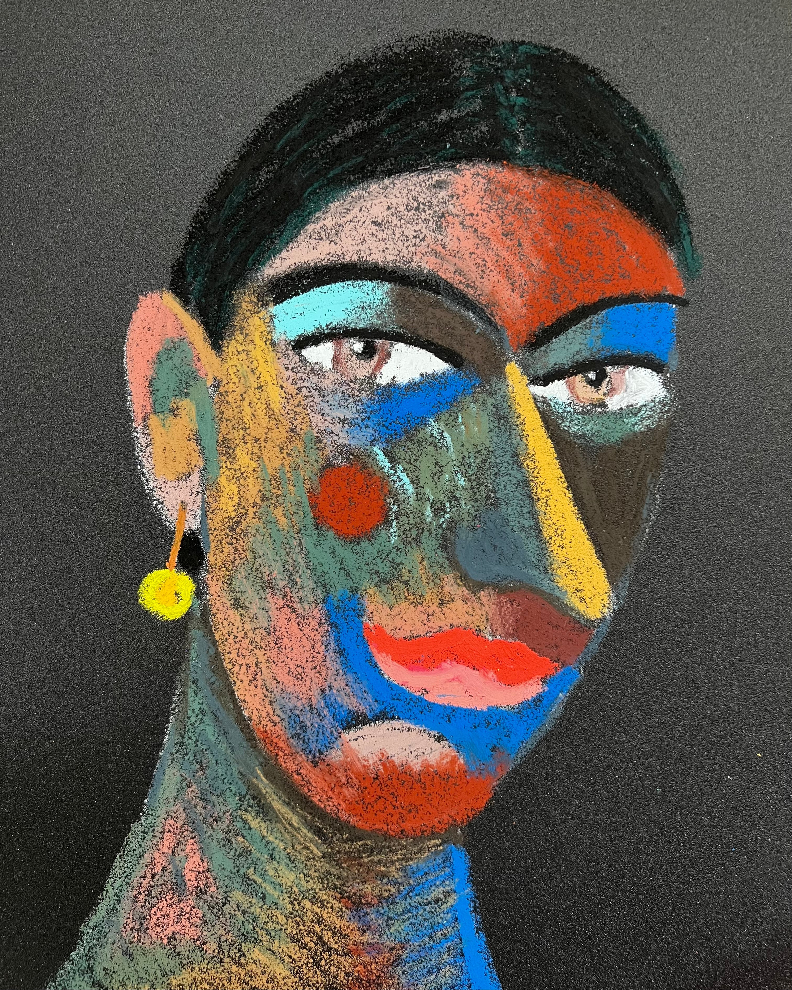 Virgo . Oil pastel, sandpaper. 28 x 23 cm