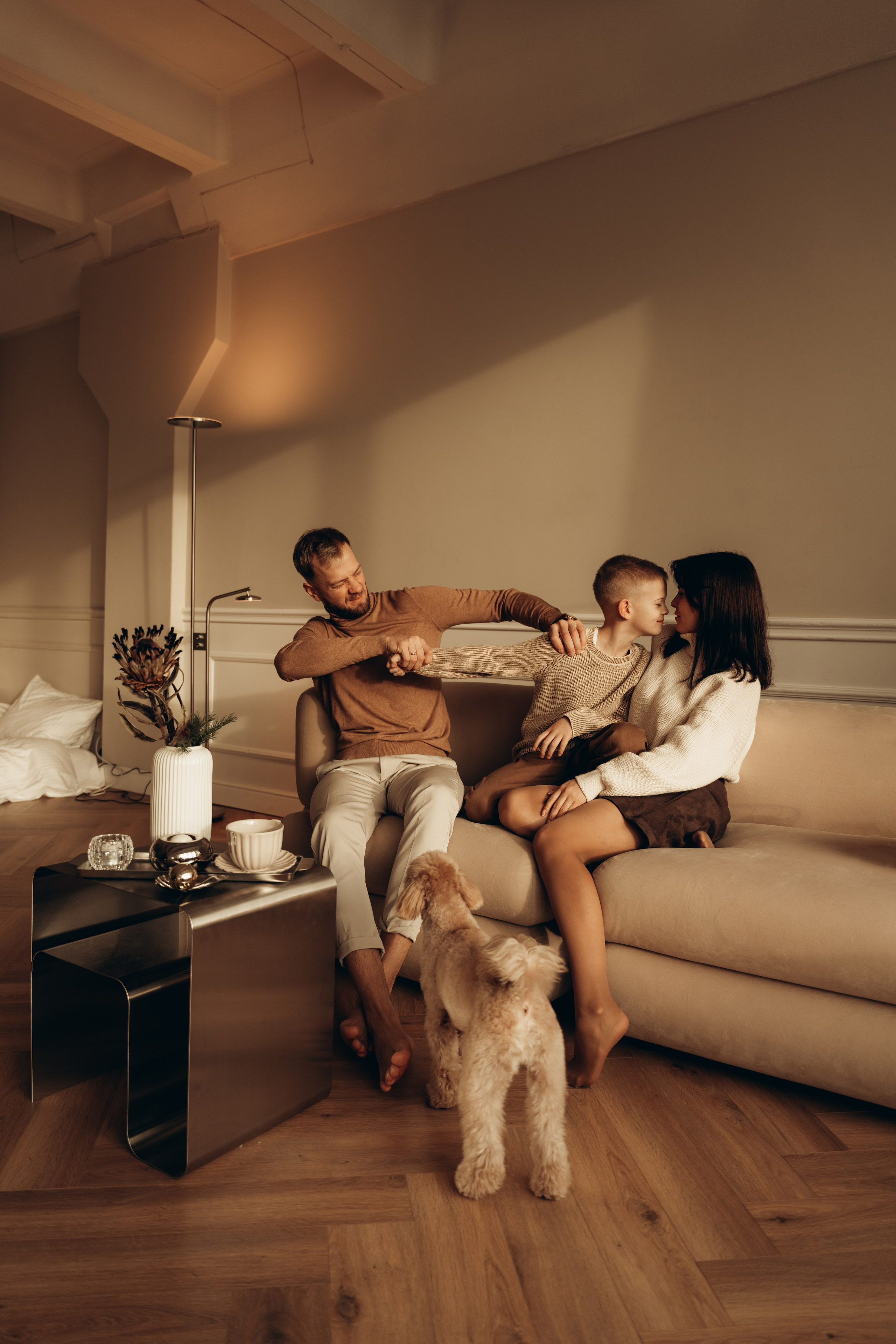 Анна, Евгений, Марк и Тоффи. Фотограф Мария Миллс | Минск