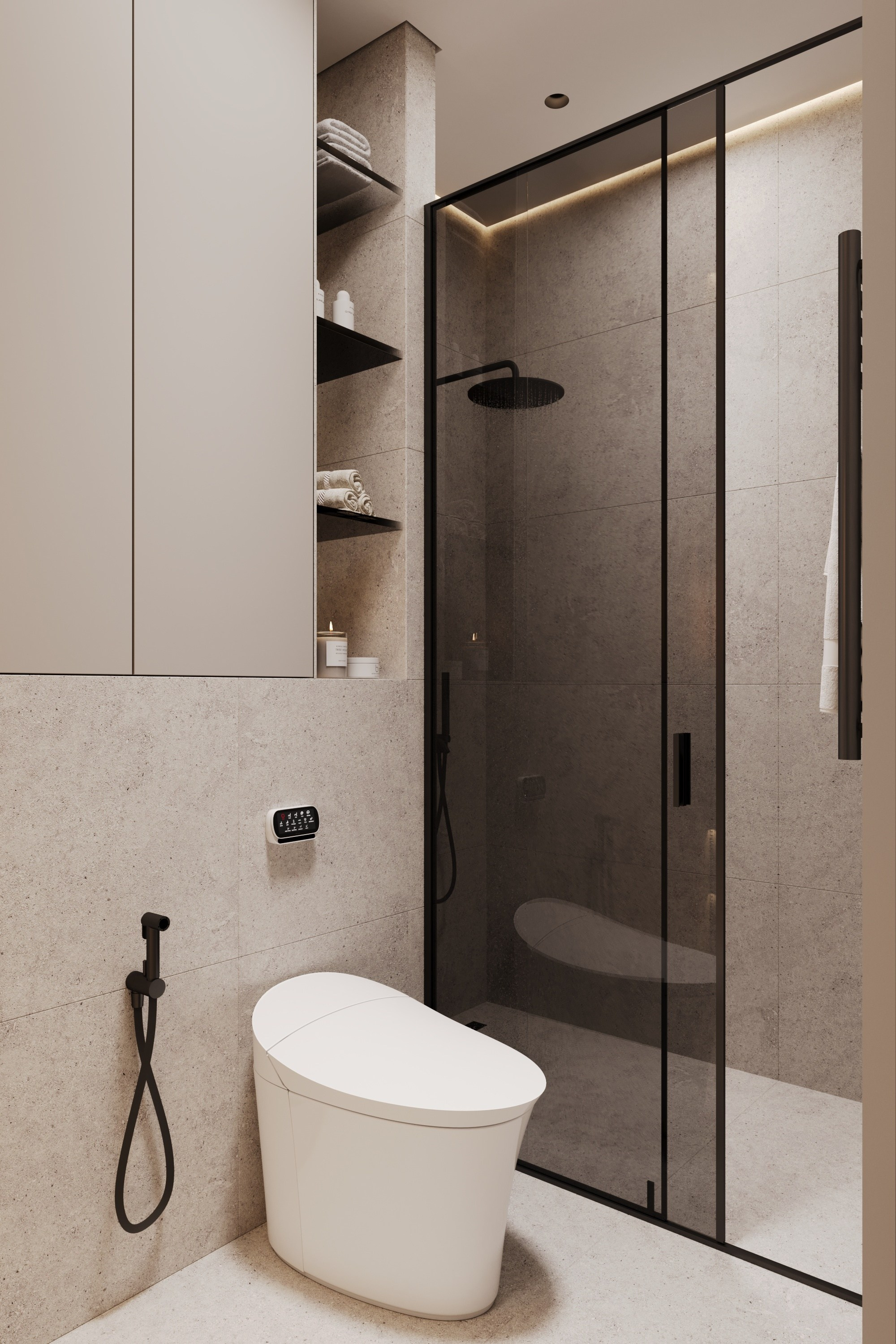 Bottle and Beige. Дизайн интерьера | 3D визуализация | Миланская Марина