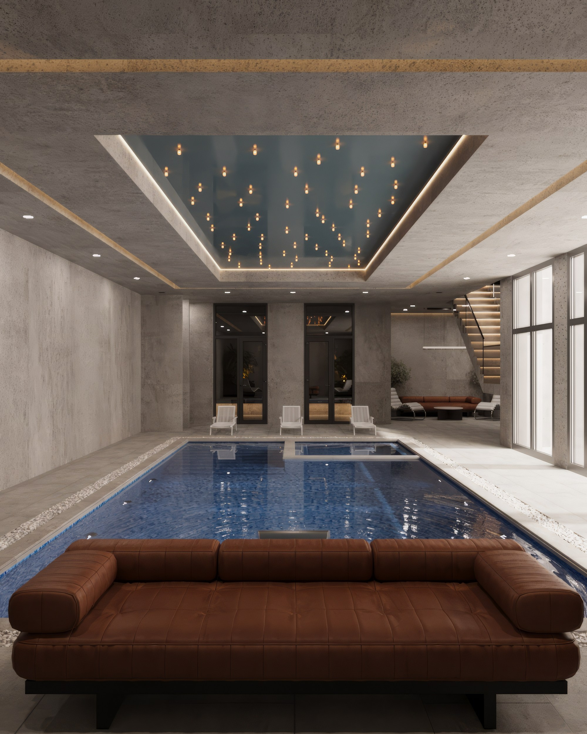 Дом с бассейном. Мансур Гусейнов дизайнер интерьеров г. Махачкала