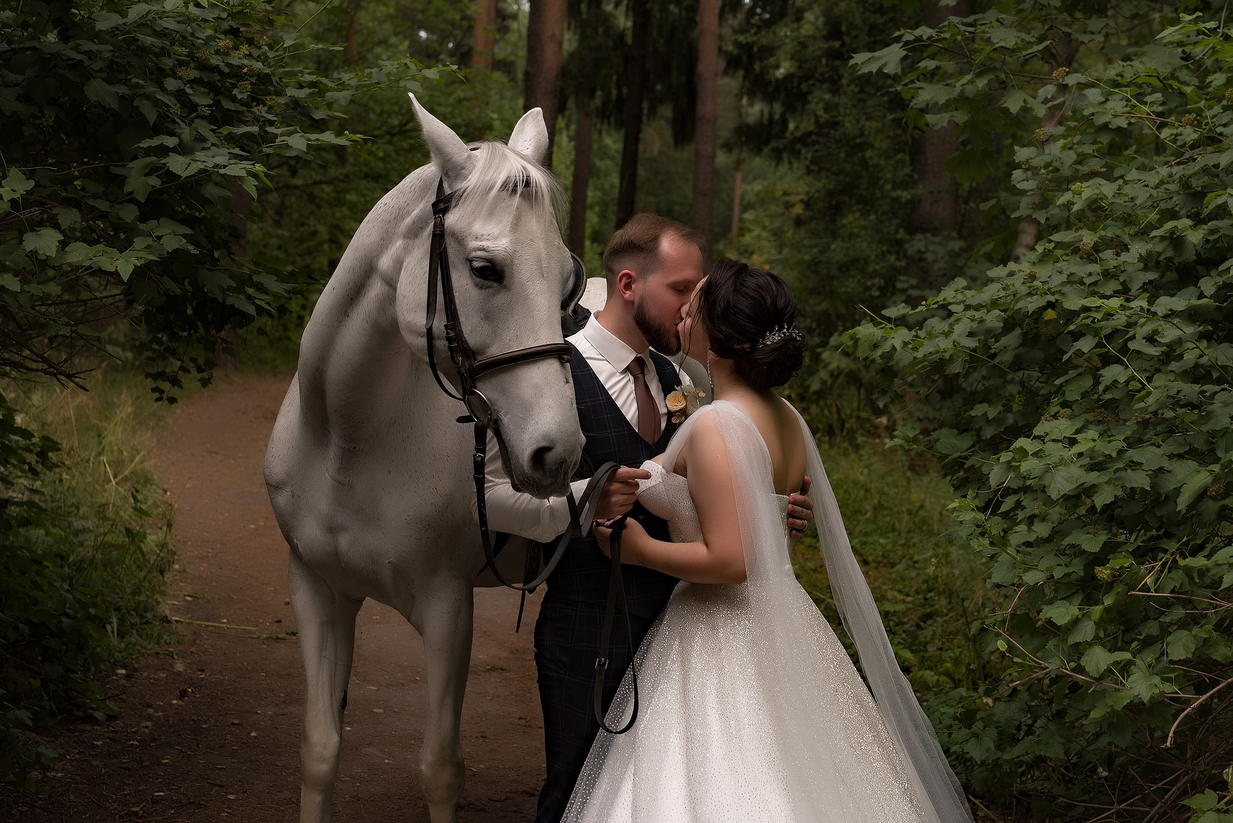 Свадебная фото прогулка с лошадью 