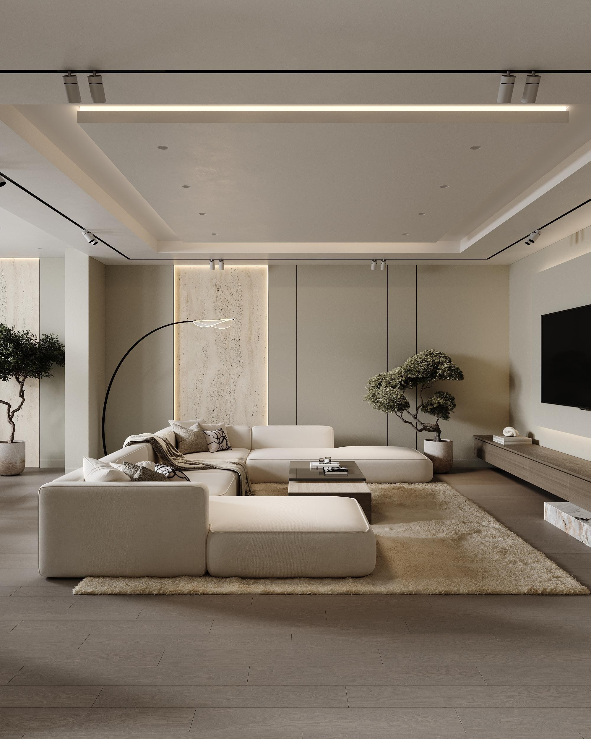 Гостиная с кухней. Дизайнер интерьера Еремина Юлия