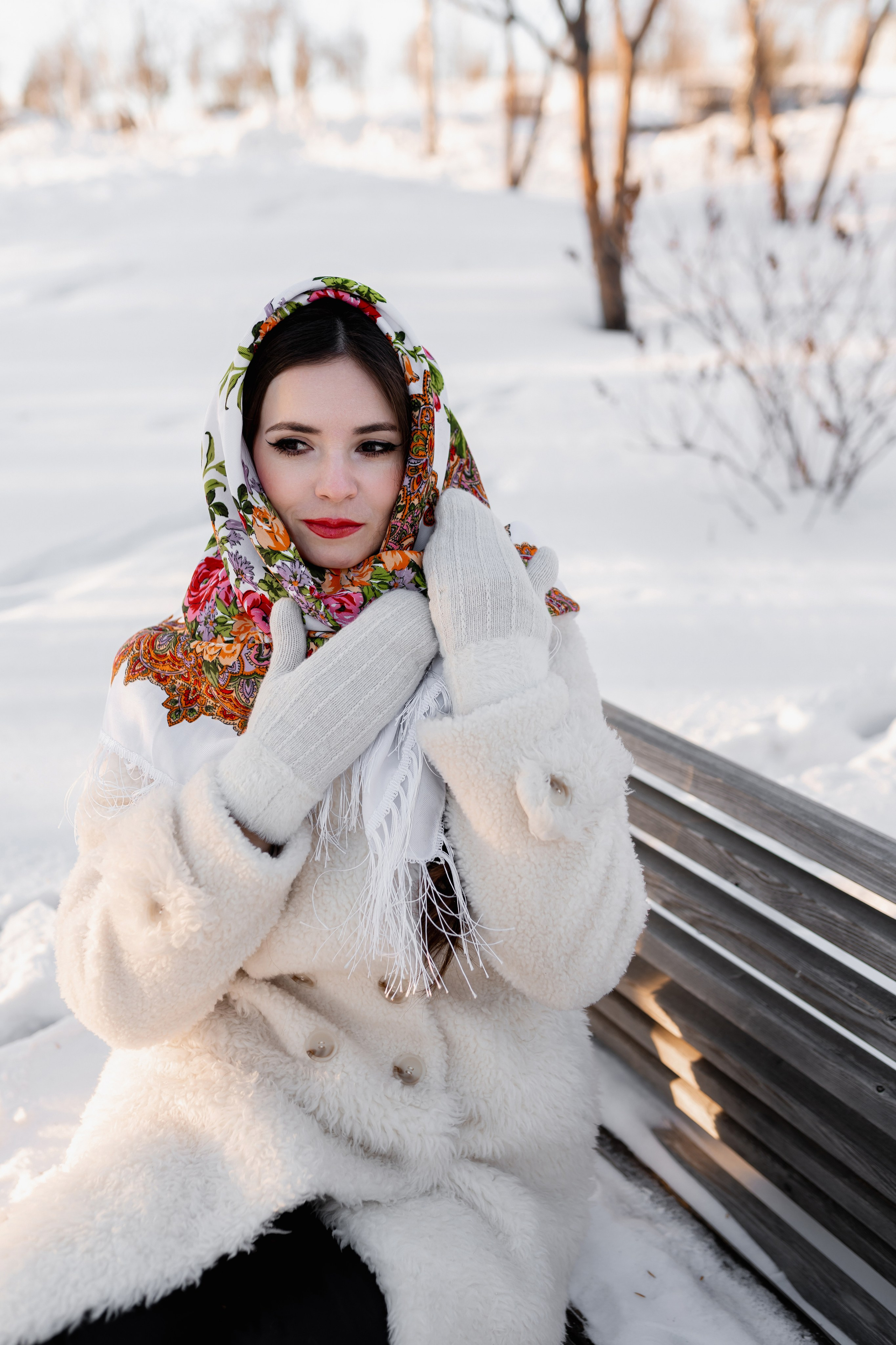 Зимняя фотосессия в русском стиле. Фотограф Ким Наталья в Красноярске