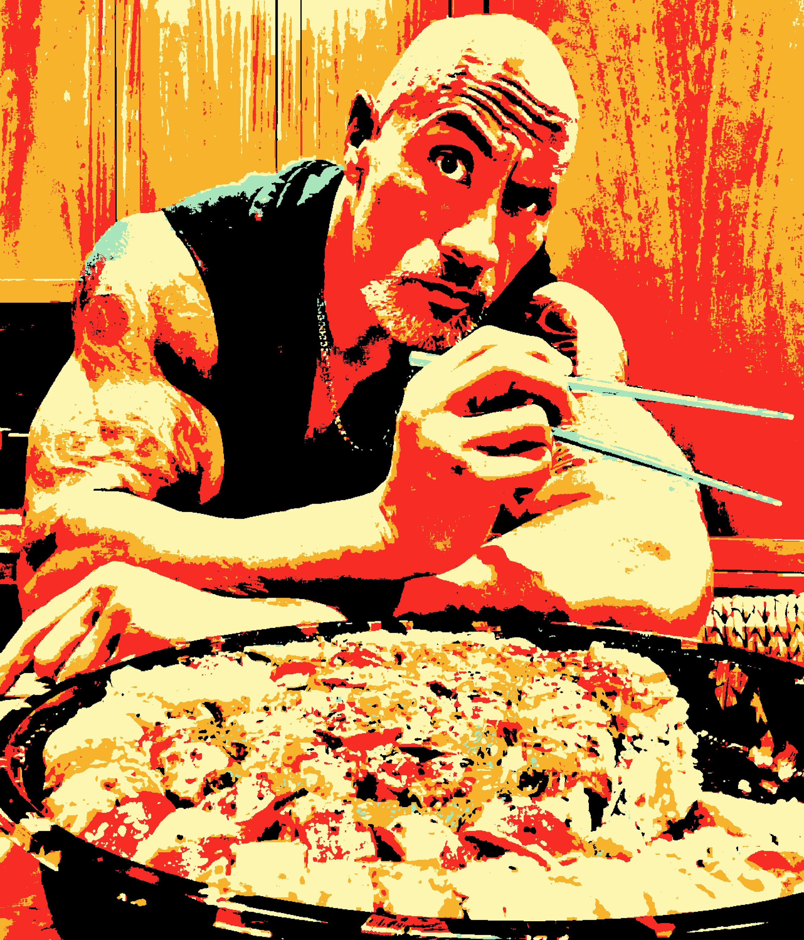 Дуэйн Джонсон (Dwayne Johnson). Визуальный арт пиксельный художник Василь Пиксель