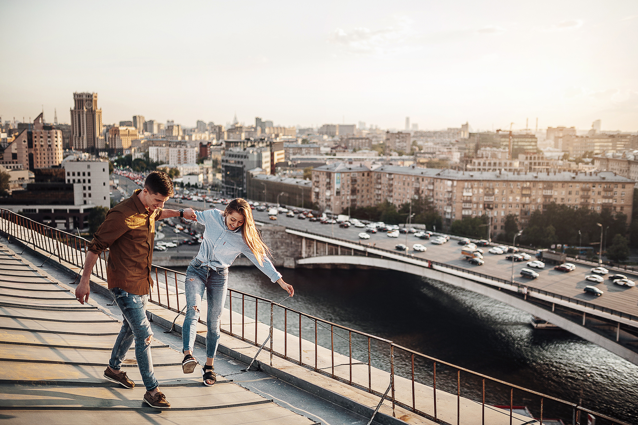 Игорь и Соня на крыше. Семейный фотограф в Москве Марина Петра