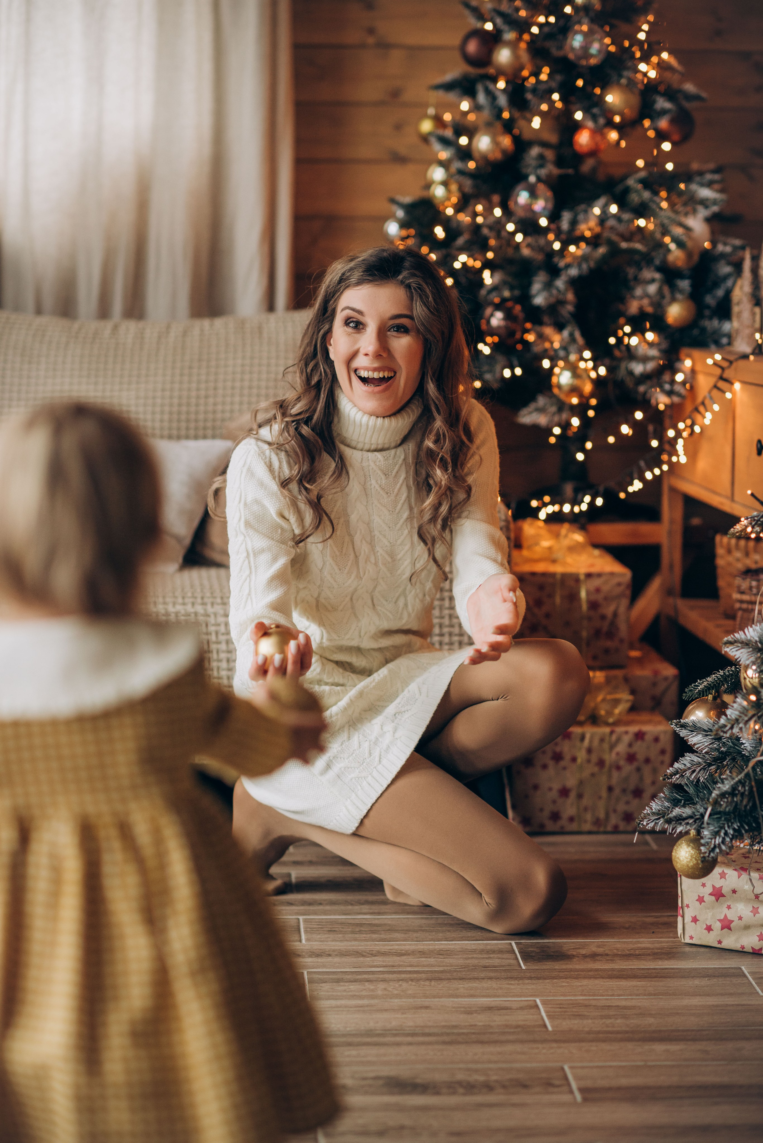 Семейная новогодняя фотосессия в студии. Семейный фотограф в Домодедово и Москве Елена Пичугина