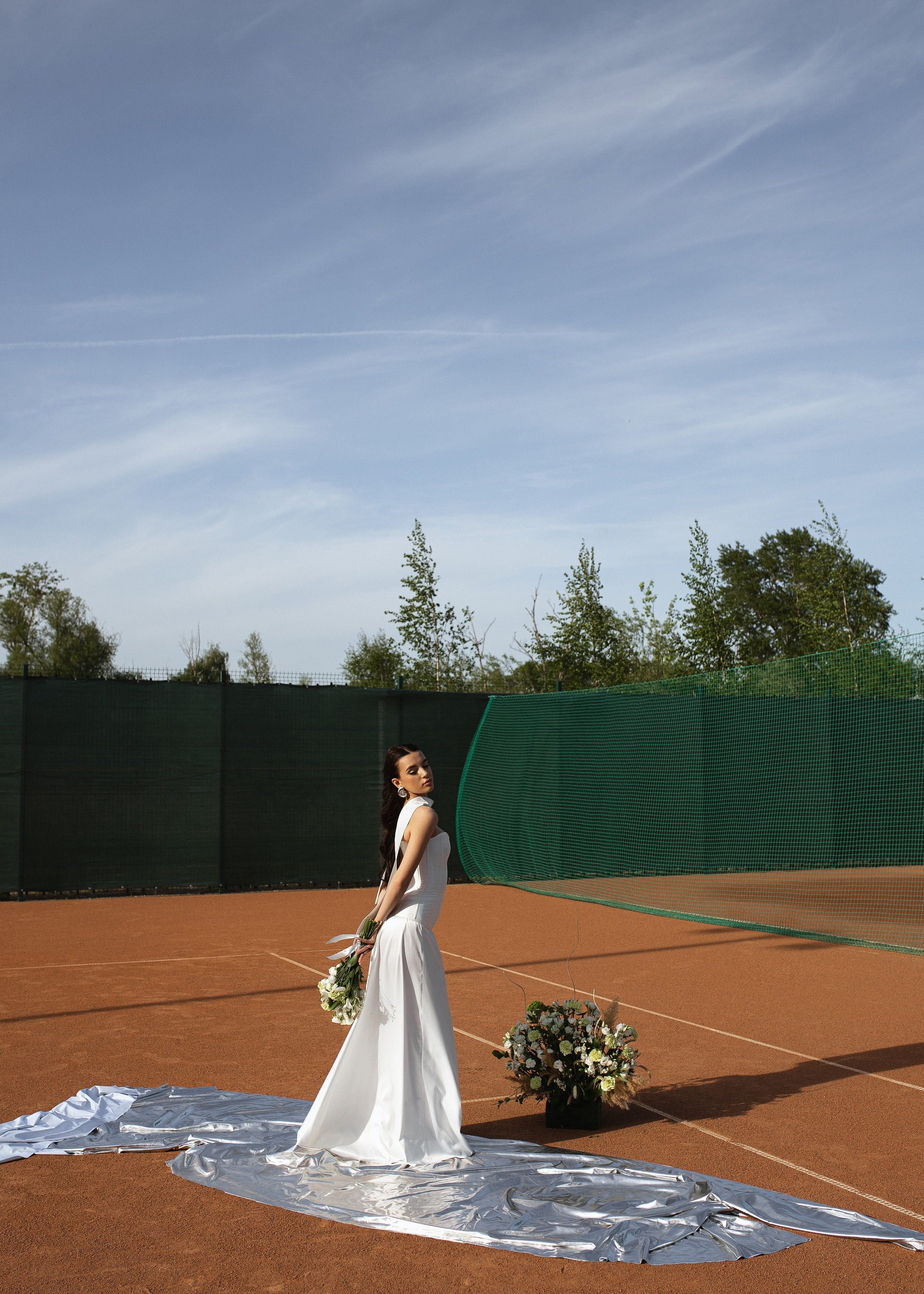 Утро невесты на теннисном корте. Фотограф Вышний Волочек/Тверь/Москва/Санкт-Петербург