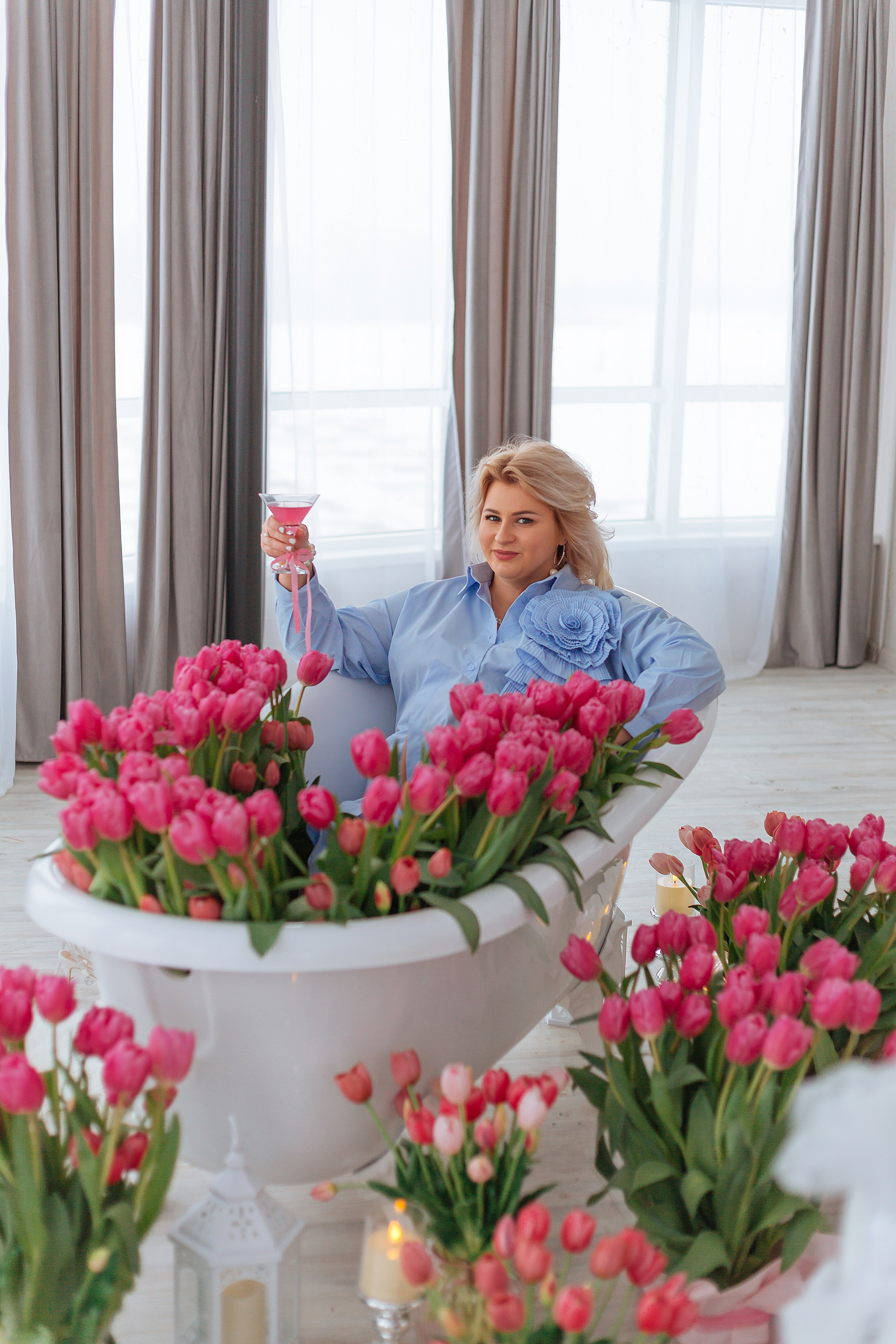 Ванная с тюльпанами. Фотограф Ольга Бобб Нижний Новгород