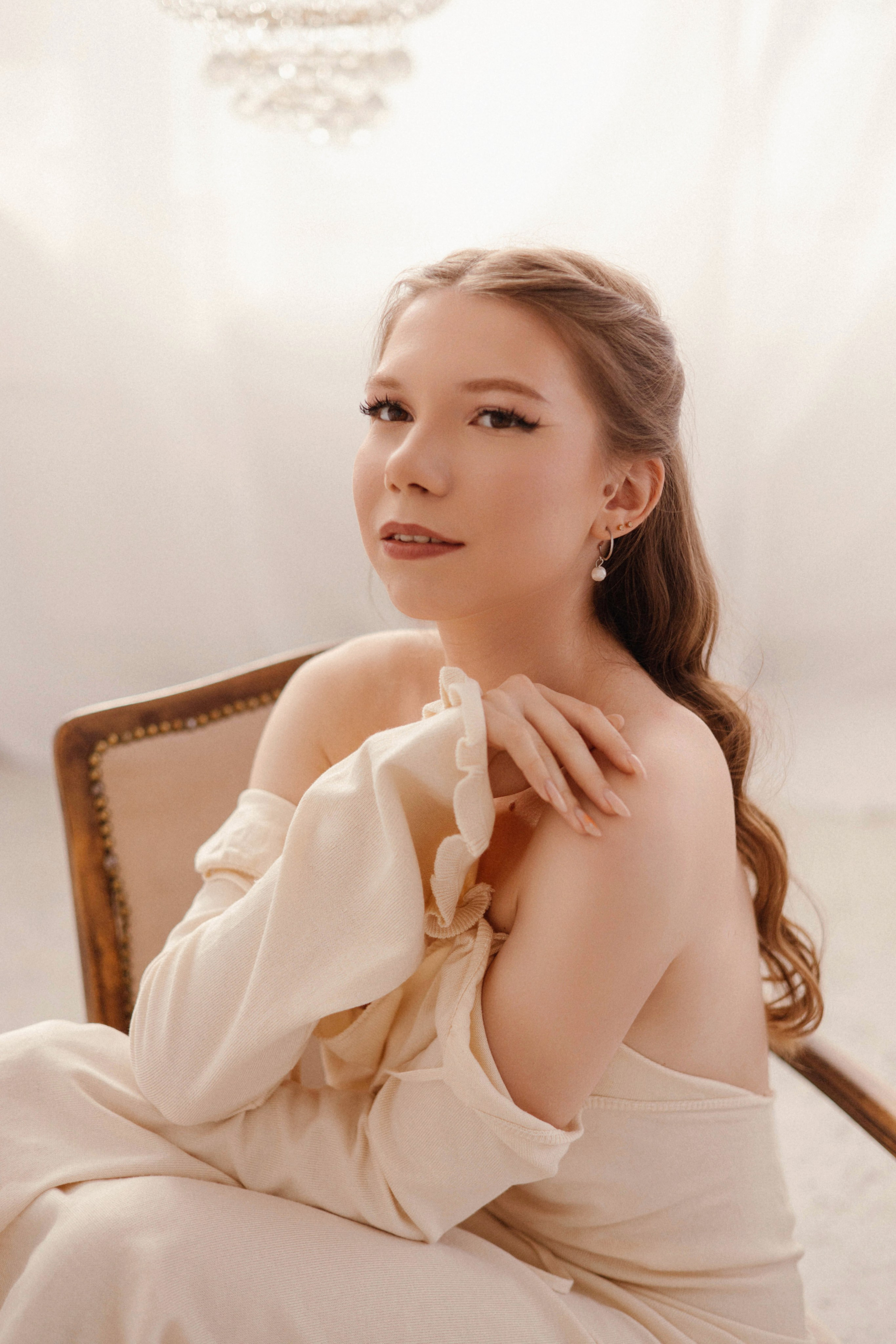 Марина. Фотосессия в студии, винтаж, женская съемка. Фотограф Ксения Третьякова, Санкт-Петербург