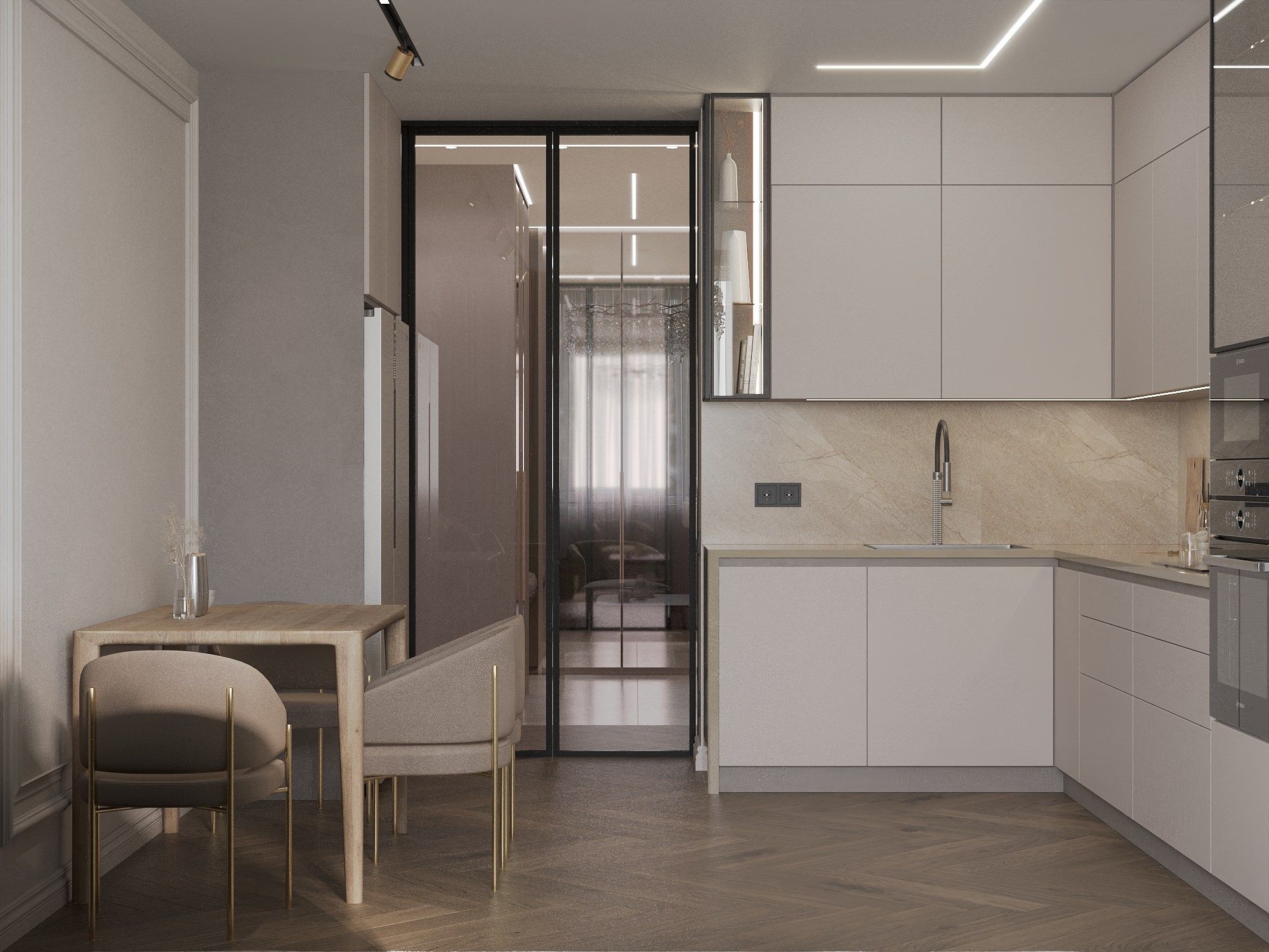 Г. Екатеренбург, ЖК Северное сияние 98 м². БК студия дизайна интерьера