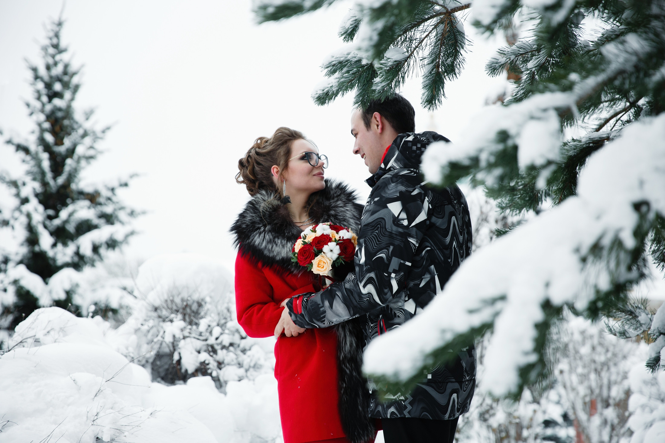 зимняя фотосессия на свадьбу