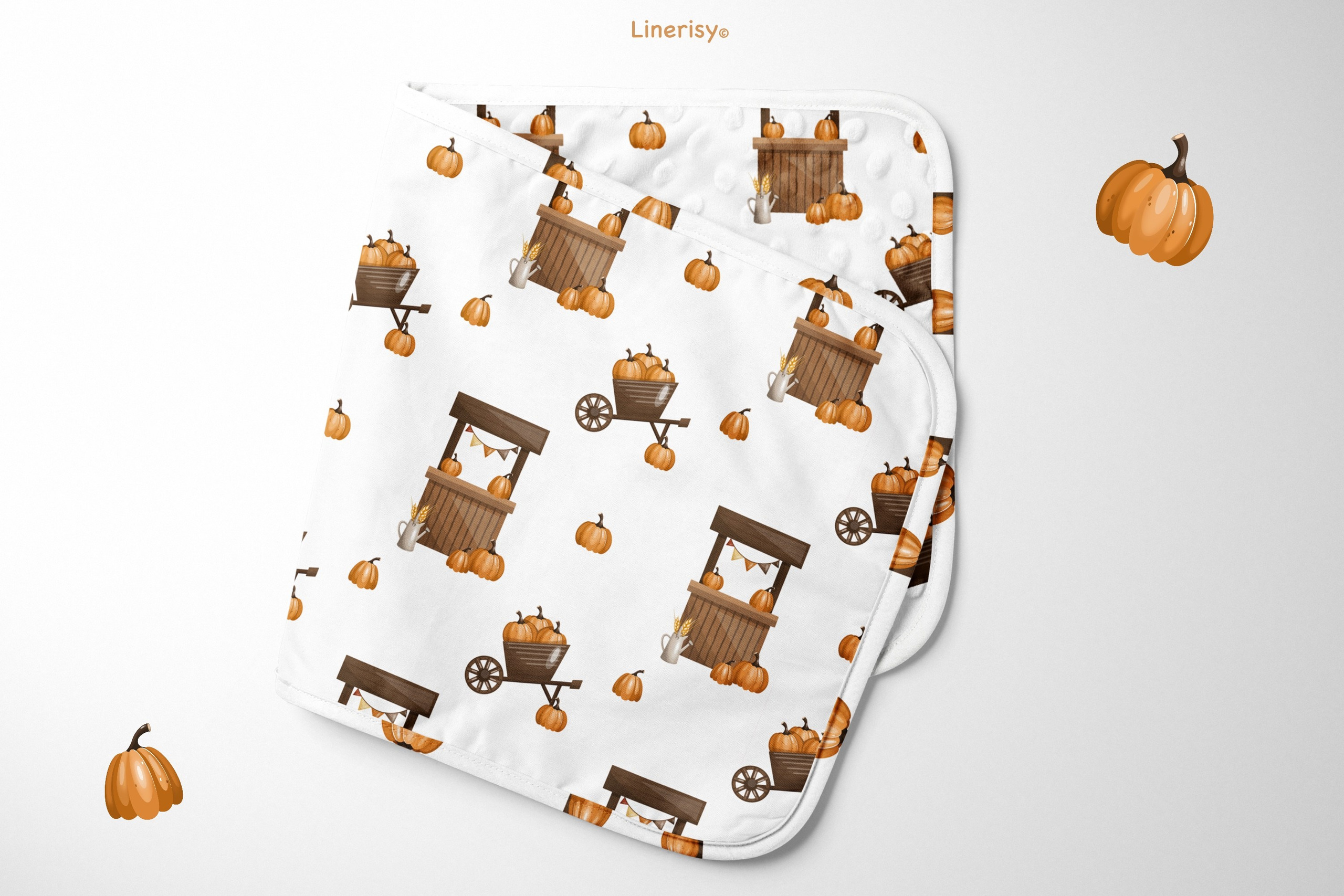 Набор бесшовных паттернов «Осенняя ферма». Художник-иллюстратор Евгения Бекренёва