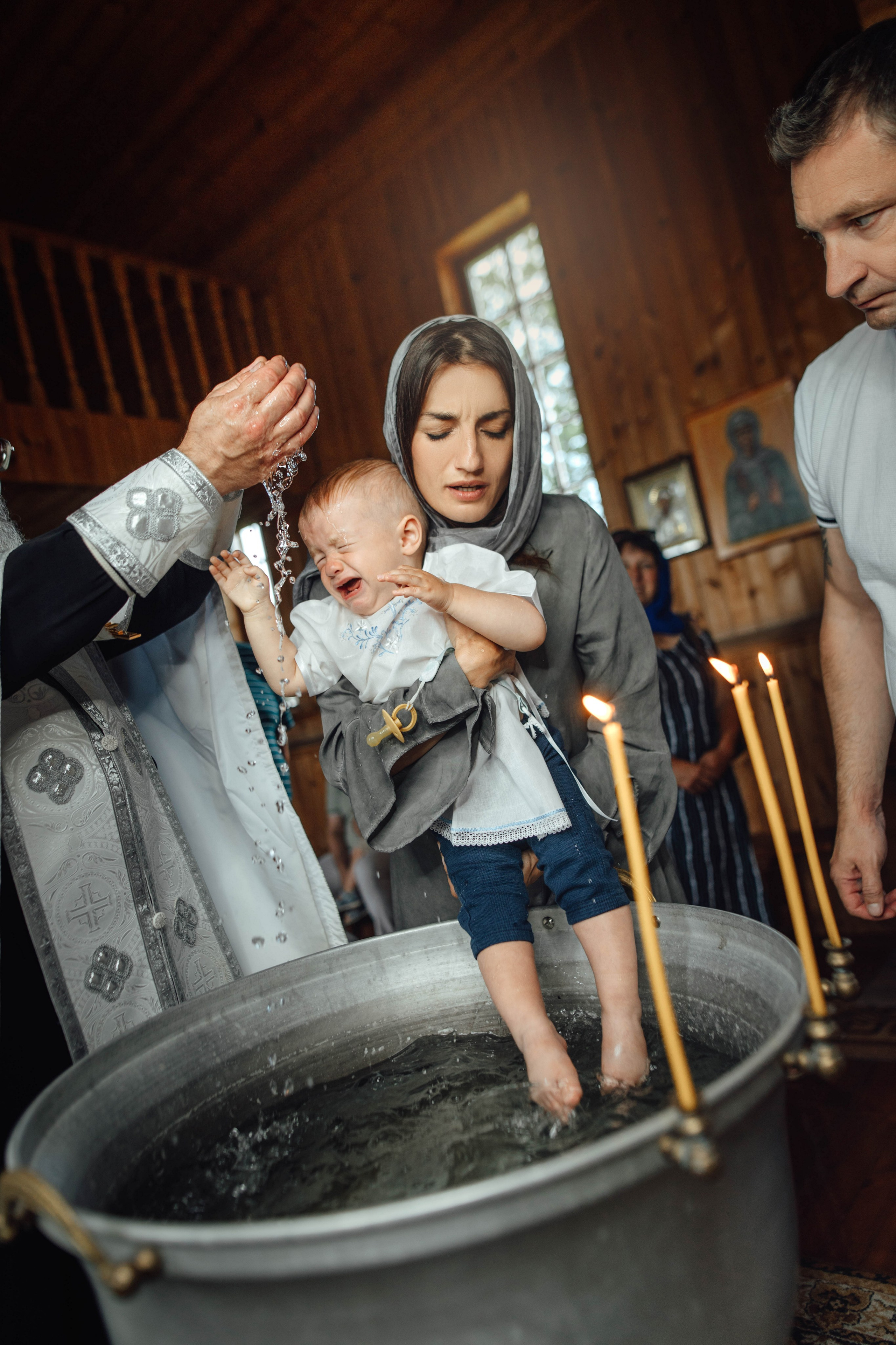 Крещение Тимофея, д. Киевец, храм Святой Троицы, август 2025