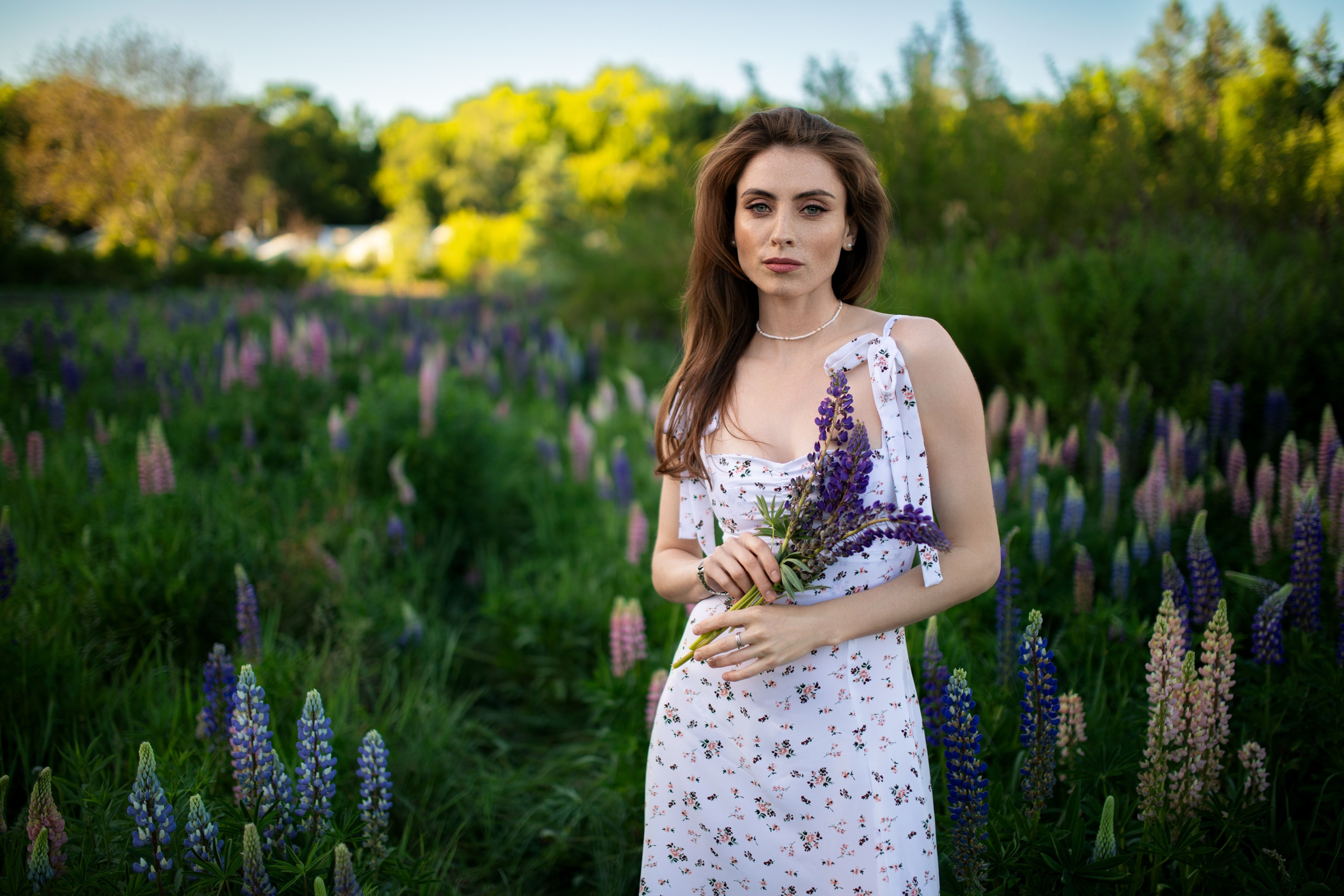 Фотосессия с Надеждой с люпинами в формате «для себя». Дмитрий Шульгин, портретный фотограф в Воронеже